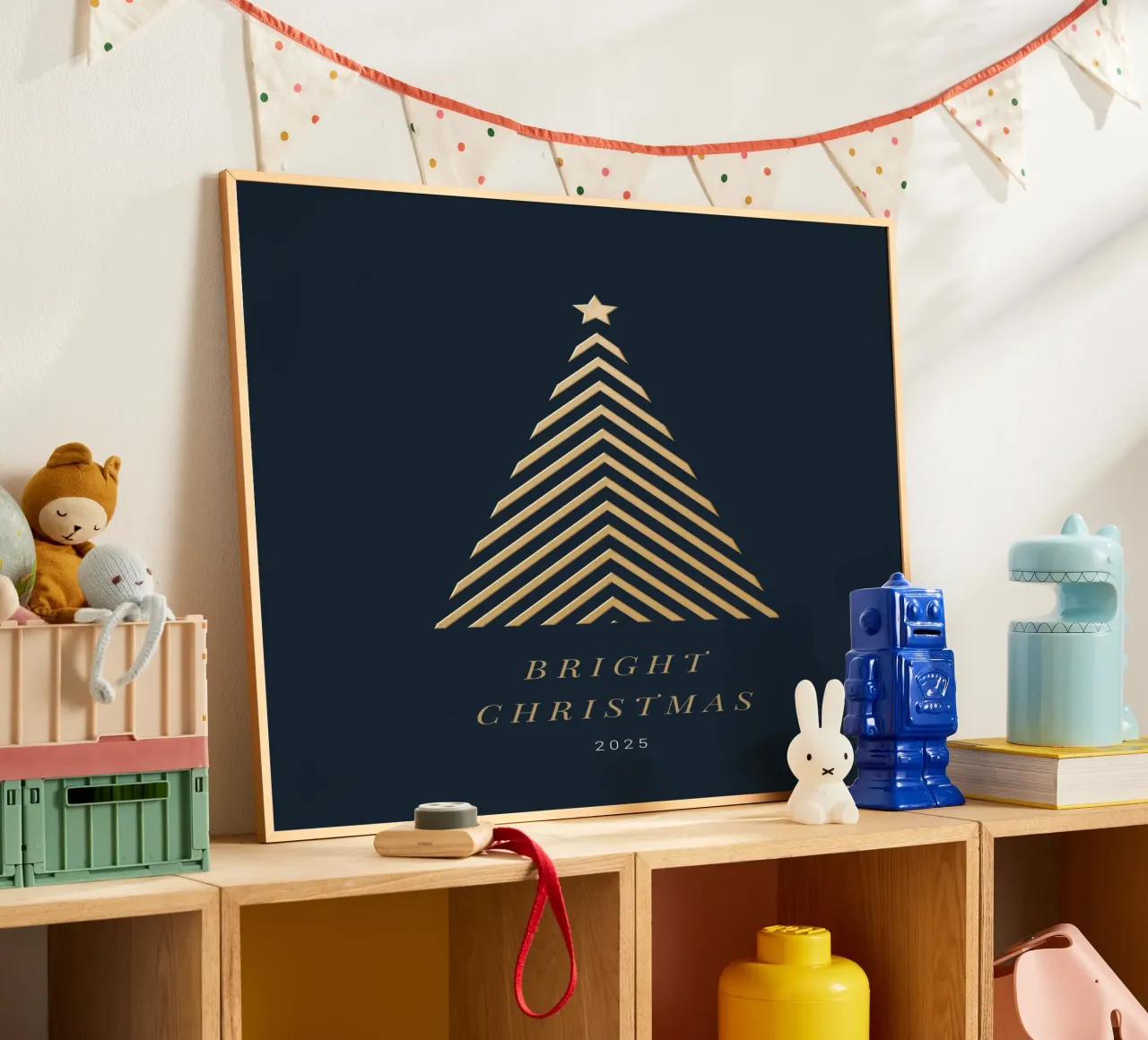Geometric Christmas poster con telaio in plastica da Kartenliebe