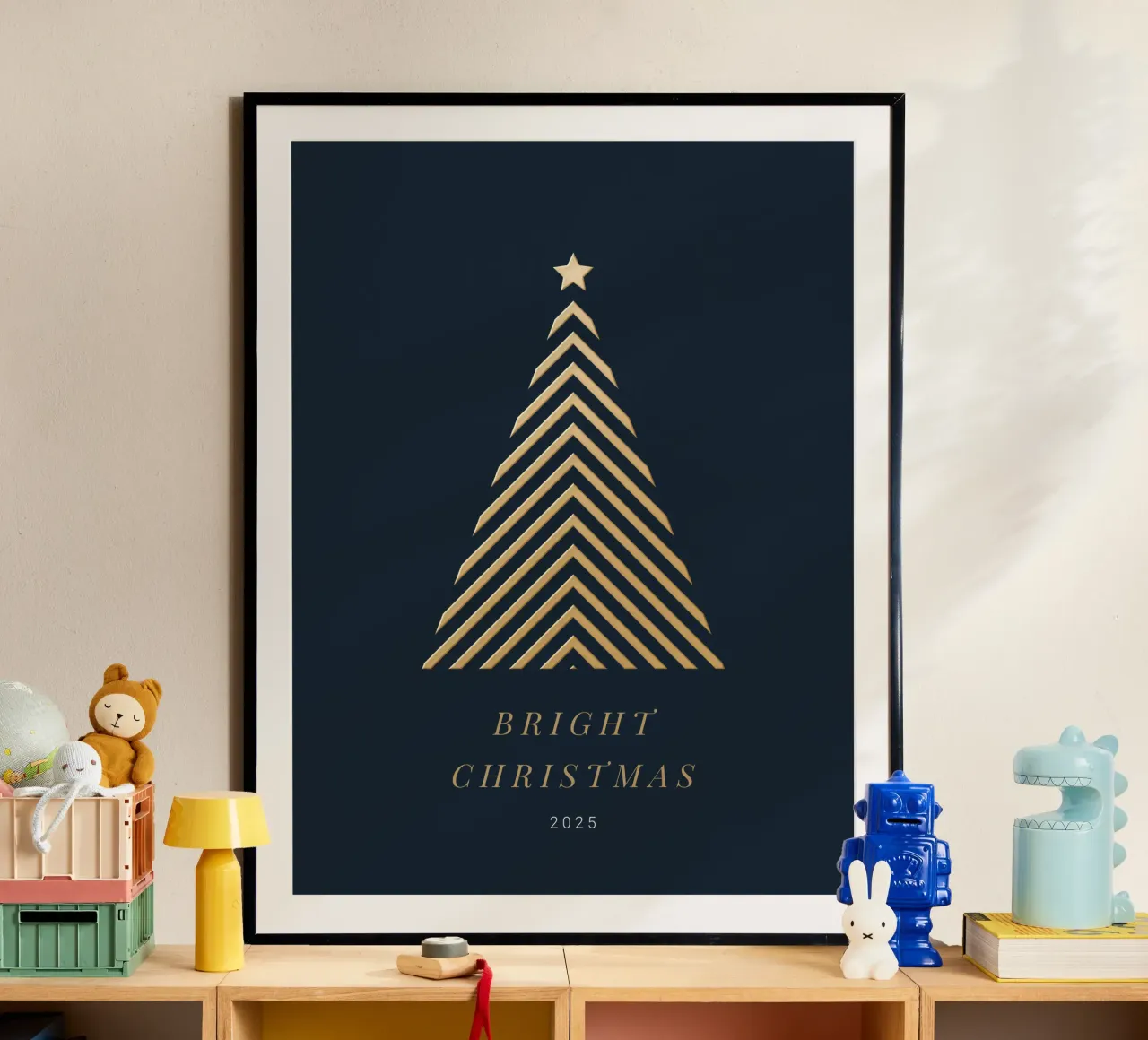 Geometric Christmas poster con telaio in plastica da Kartenliebe