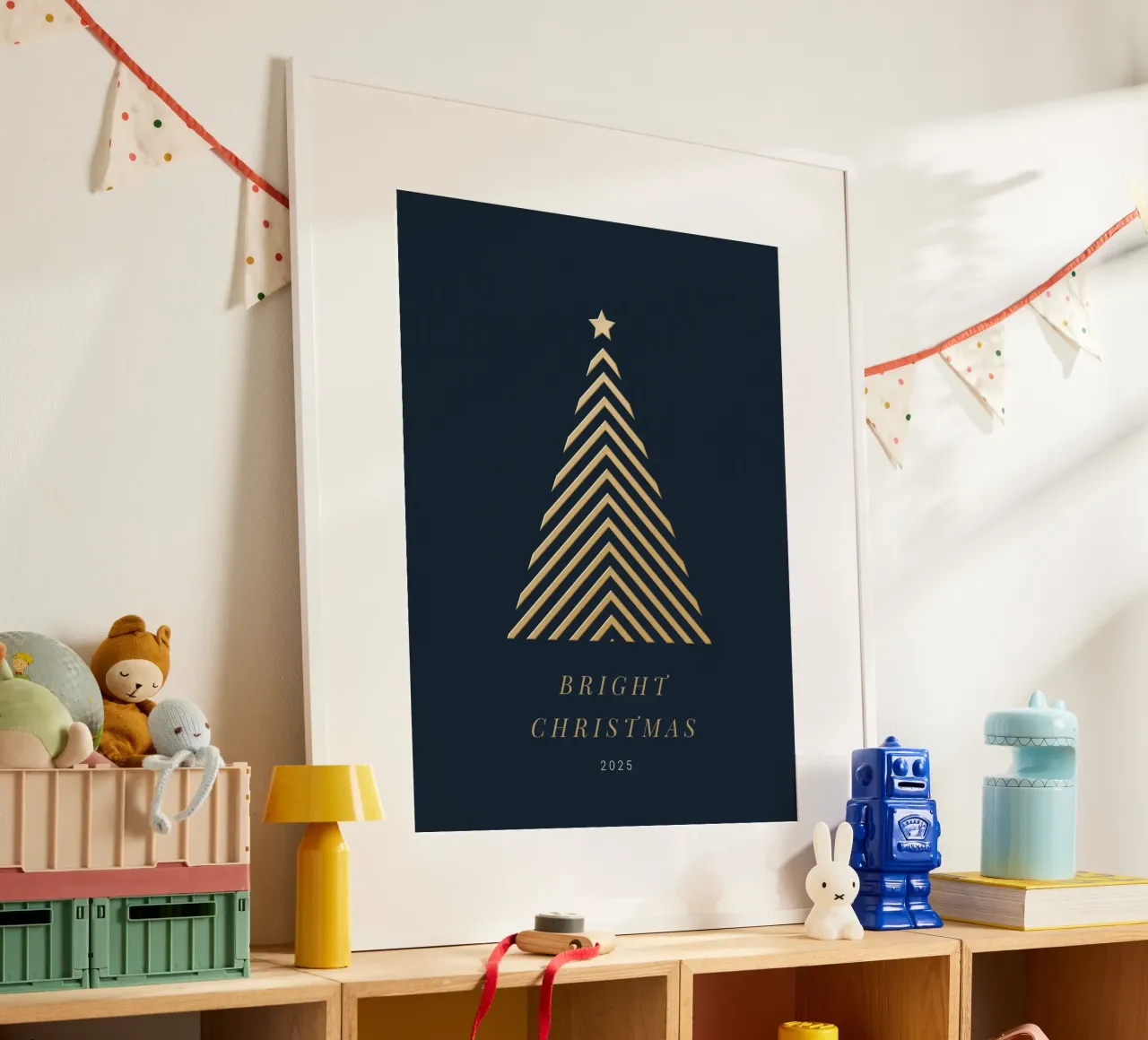 Geometric Christmas poster con telaio in plastica da Kartenliebe