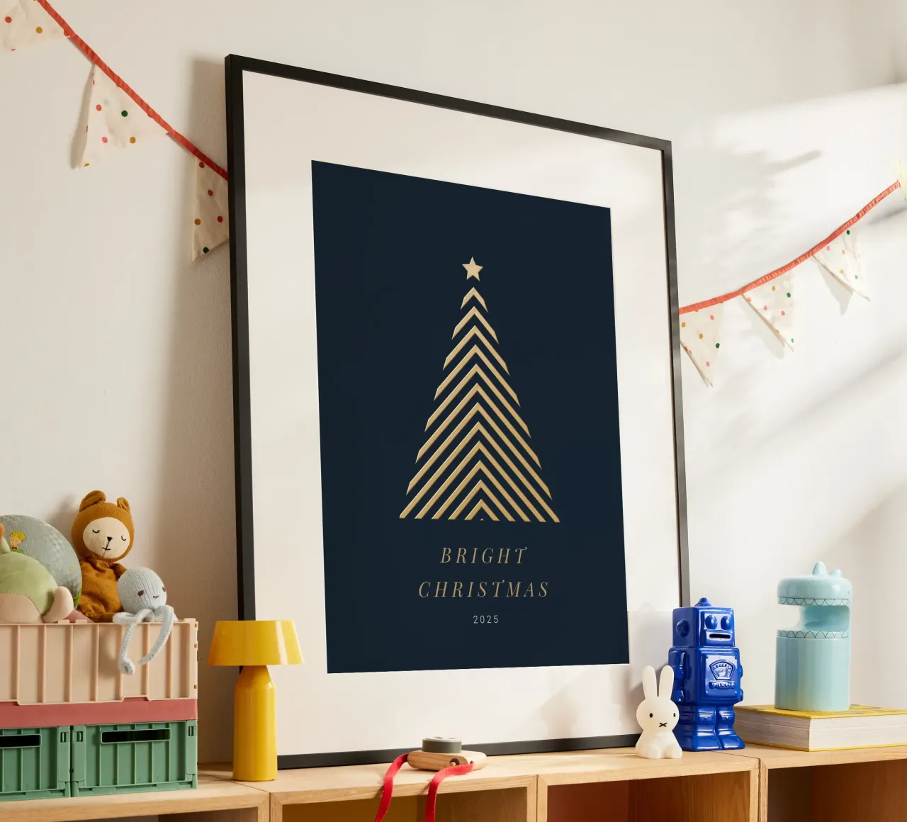 Geometric Christmas poster con telaio in plastica da Kartenliebe