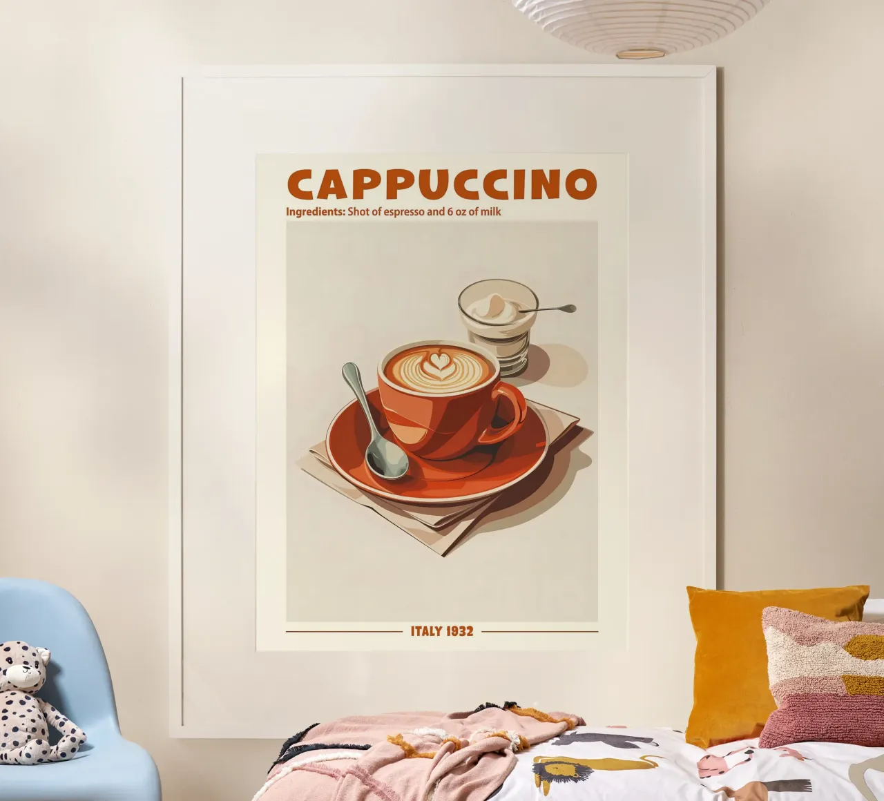Cappuccino, Italy 1932 Poster poster with plastic frame by Neeraprint