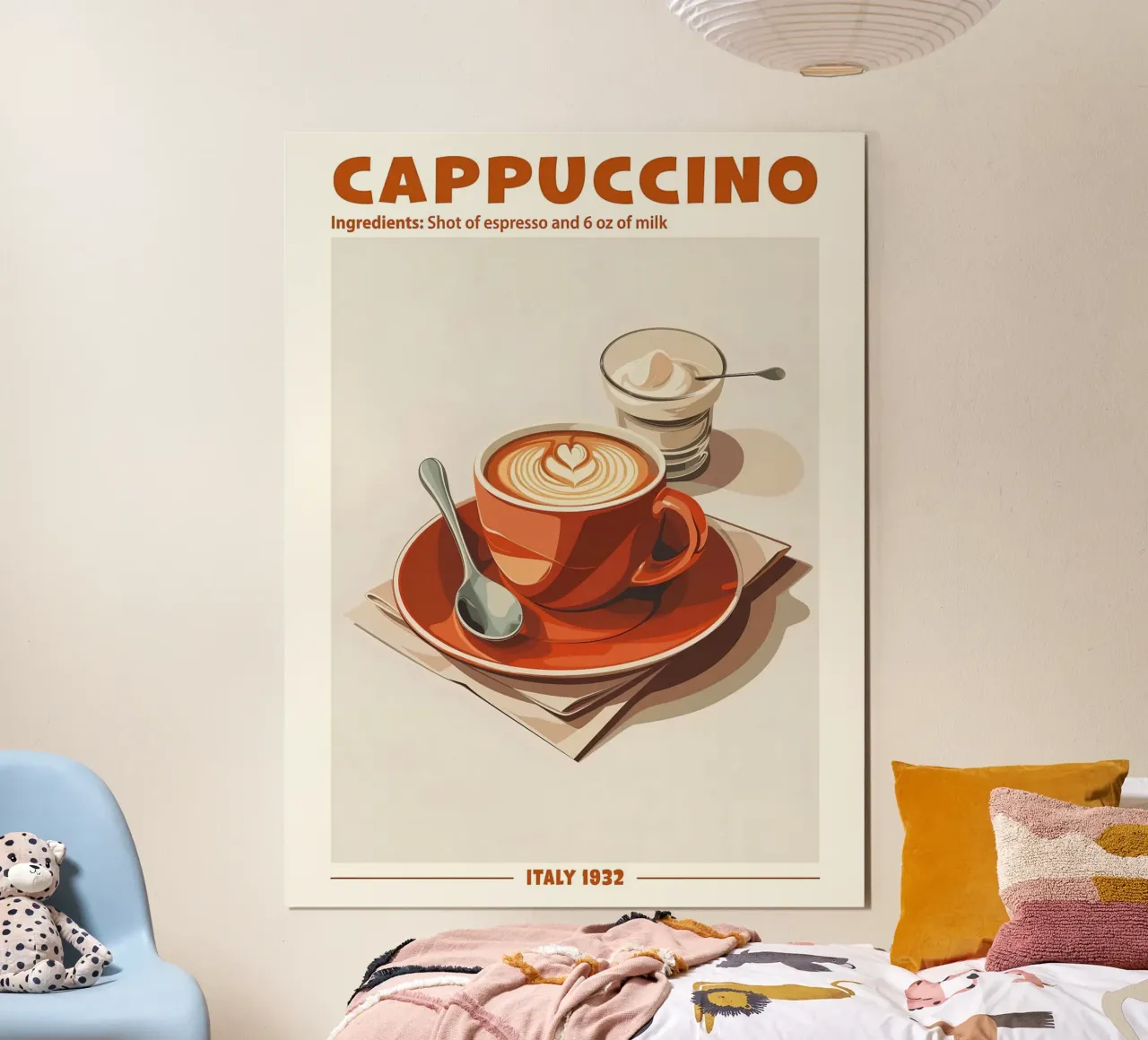 Cappuccino, Italy 1932 Poster poster with plastic frame by Neeraprint