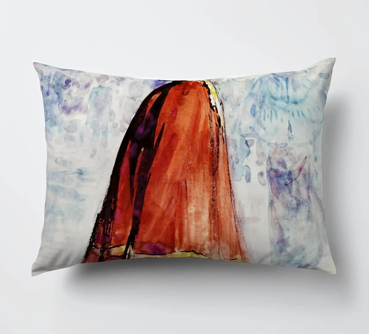 Elegante in mantello rosso (1890-1900 circa) di Henry Somm, cuscino da Venus Art