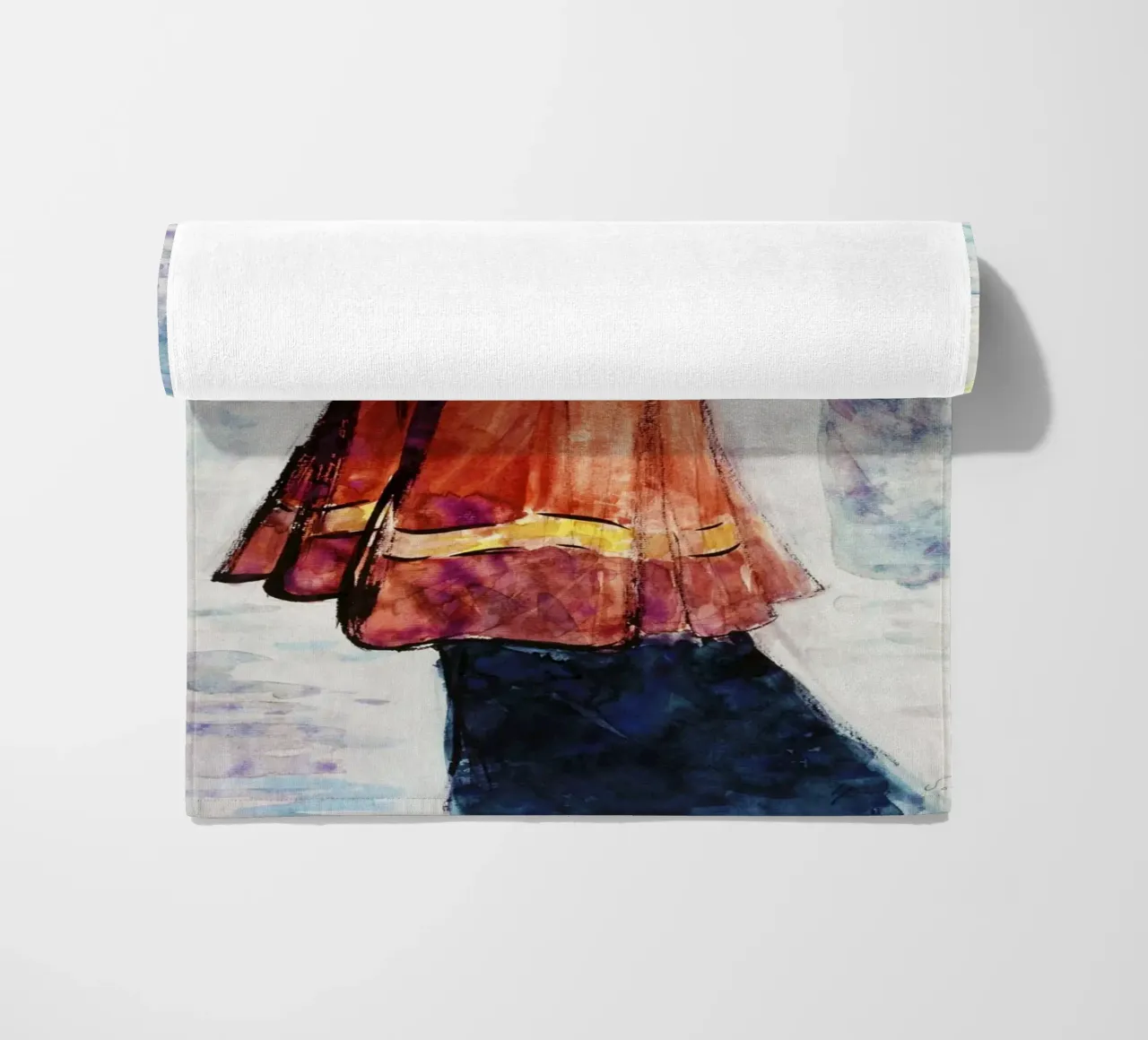 Elegant in Red Cape (c. 1890–1900) by Henry Somm, beach towel by Venus Art