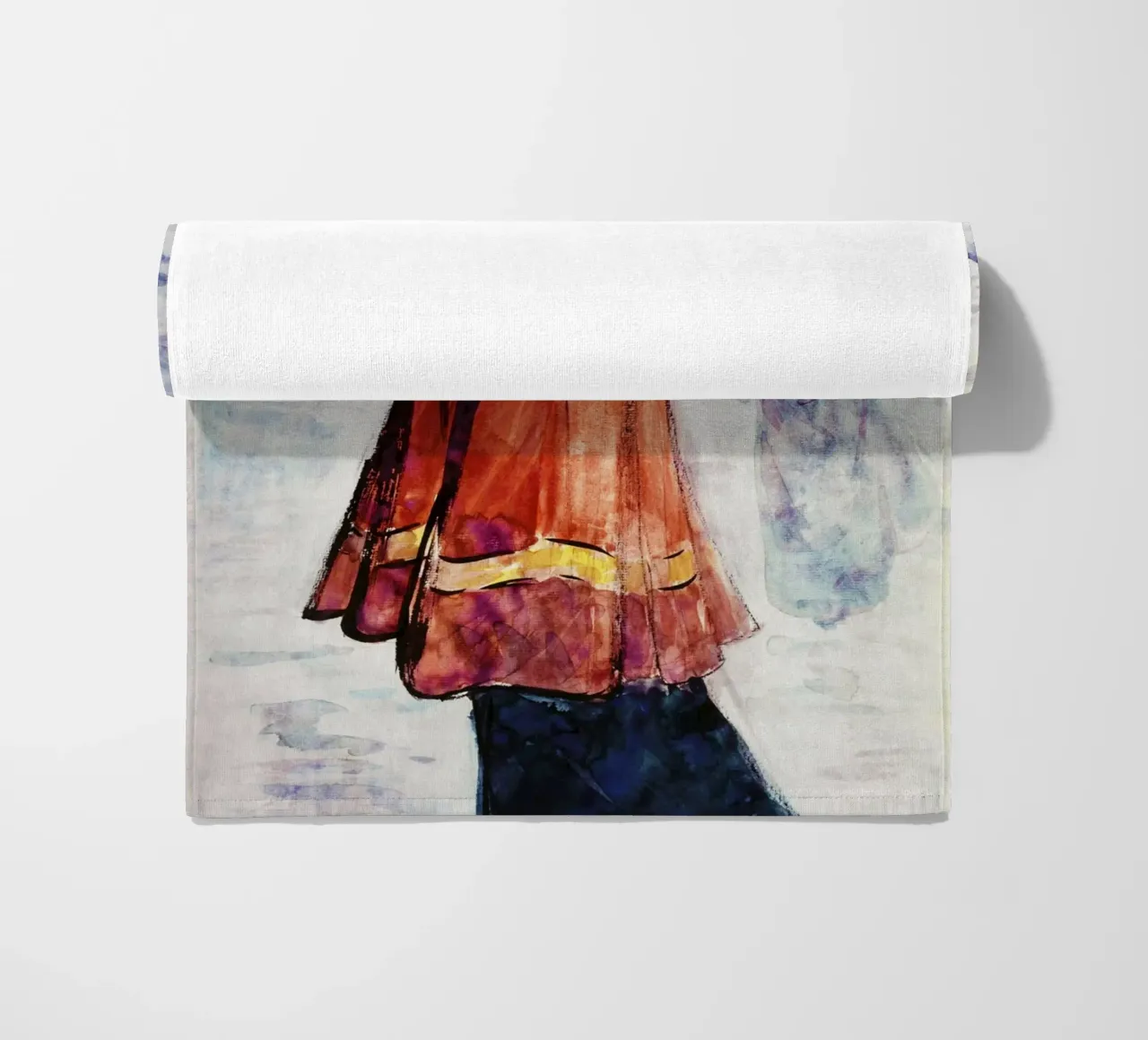 Elegant in Red Cape (c. 1890–1900) by Henry Somm, beach towel by Venus Art