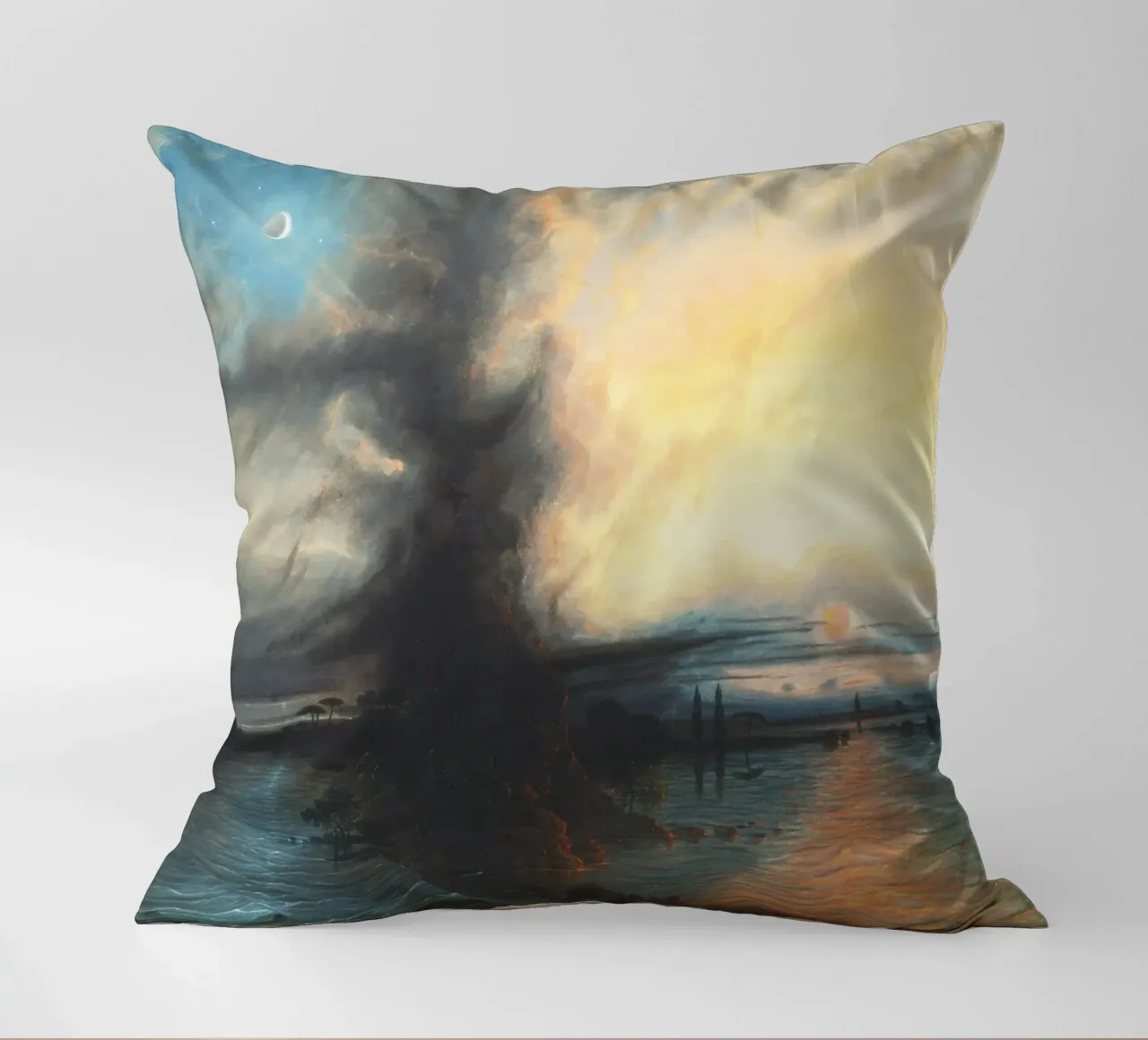 The Rock of Salvation (1837) by Samuel Colman decorative cushion by Venus Art