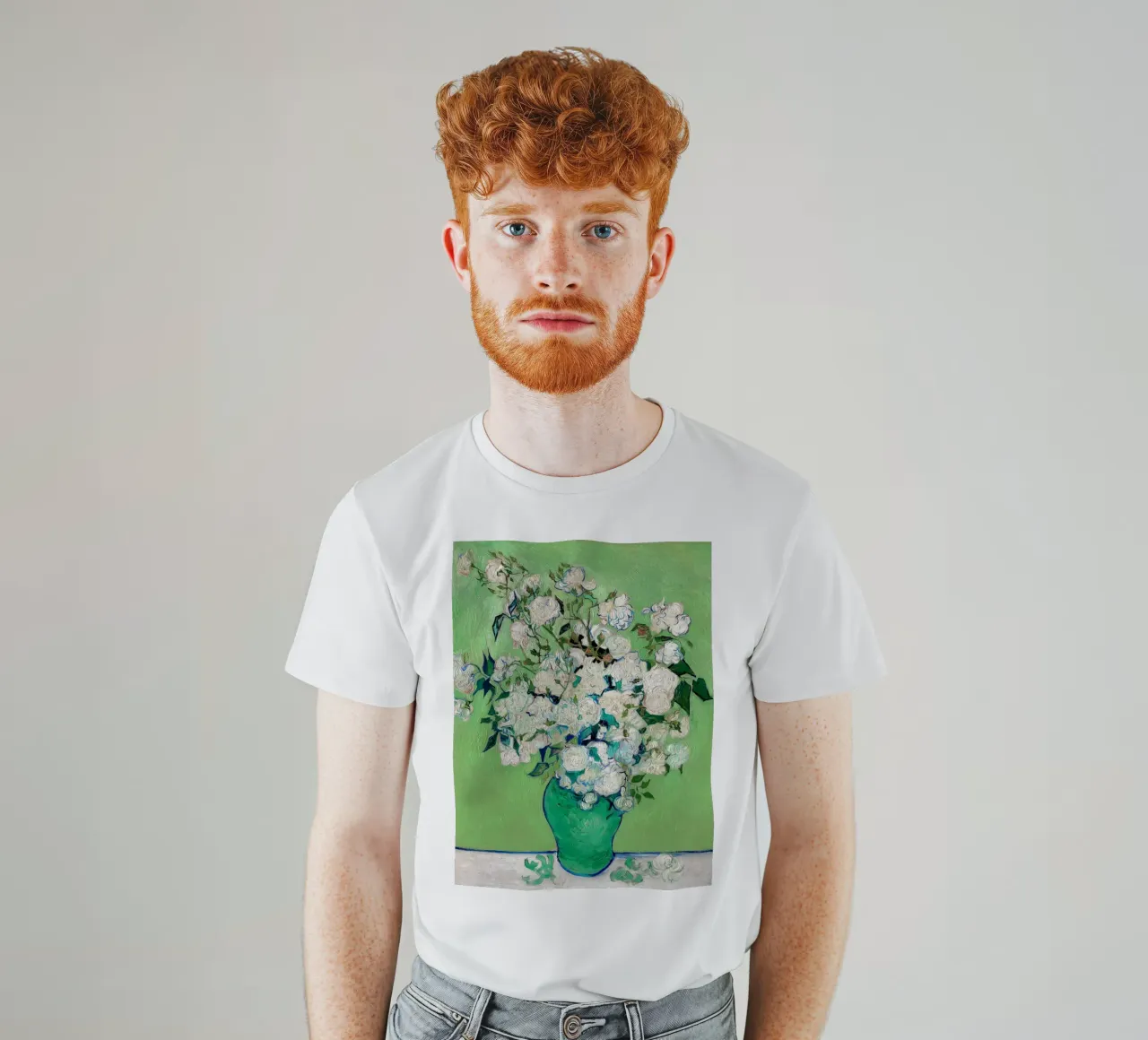 Un vaso di rose - Vincent van Gogh t-shirt da Sylviepaint