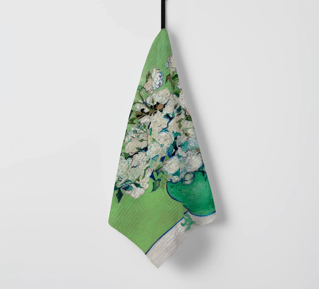 A vase of roses - Vincent van Gogh tea towel by Sylviepaint