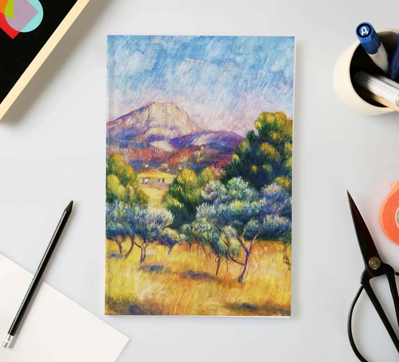 Montagne Sainte-Victoire (Landscape) (1889) by Pierre-Auguste notebook by Venus Art