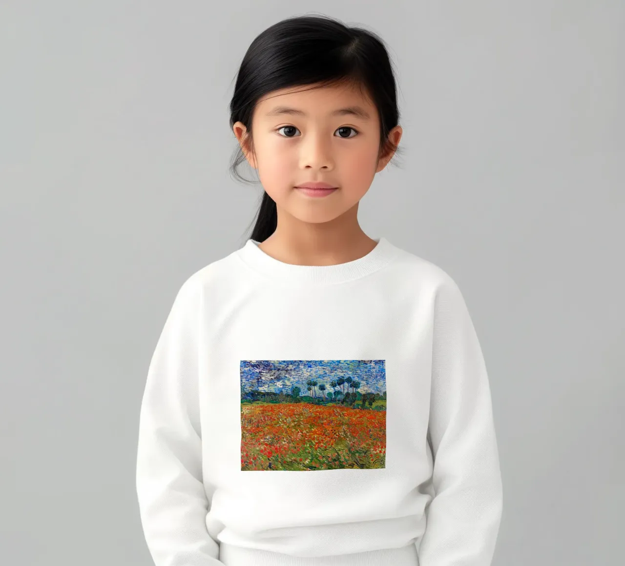 Field of poppies - Vincent van Gogh kids sweatshirt by Sylviepaint