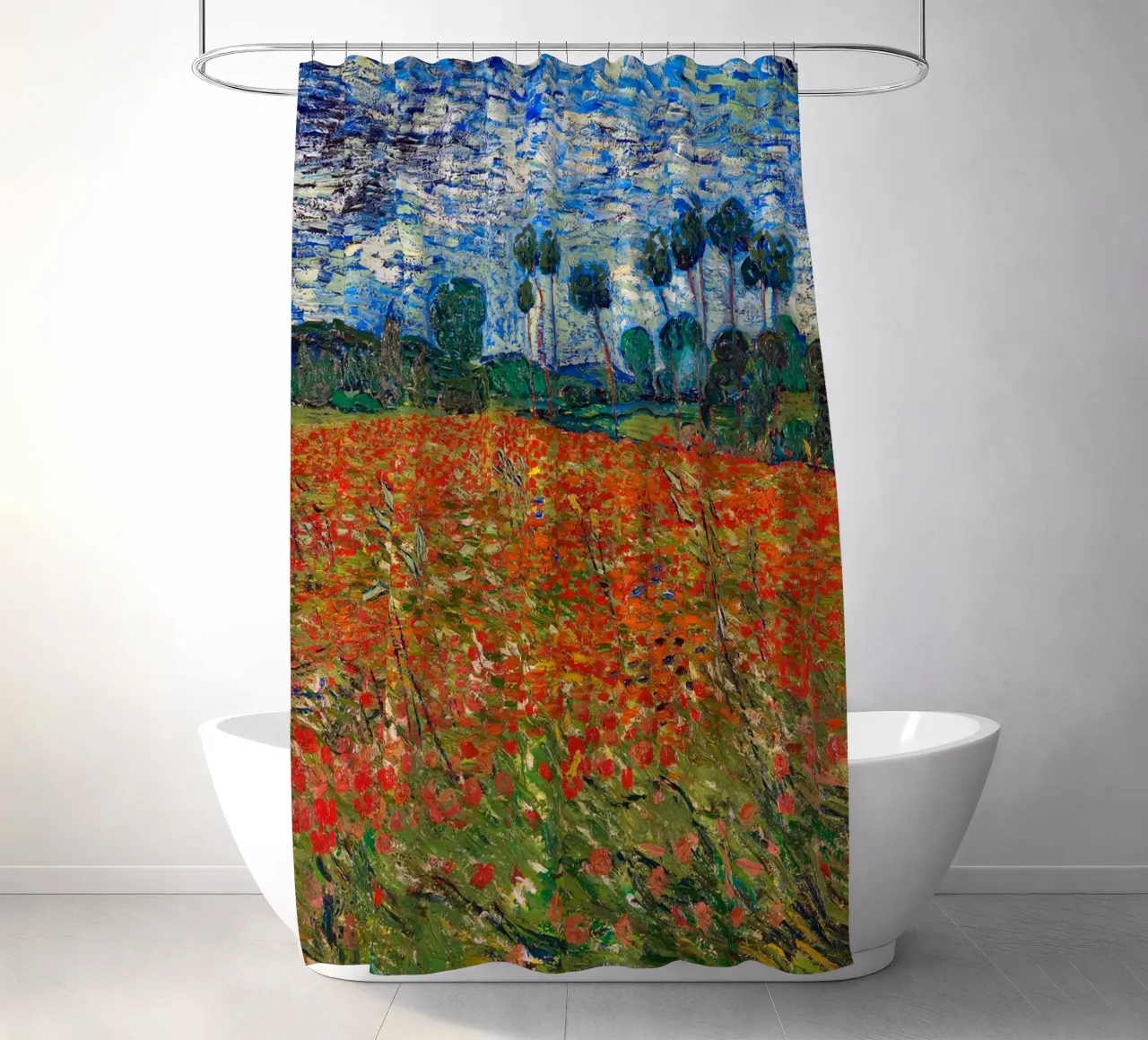 Mohnblumenfeld - Vincent van Gogh Duschvorhang von Sylviepaint