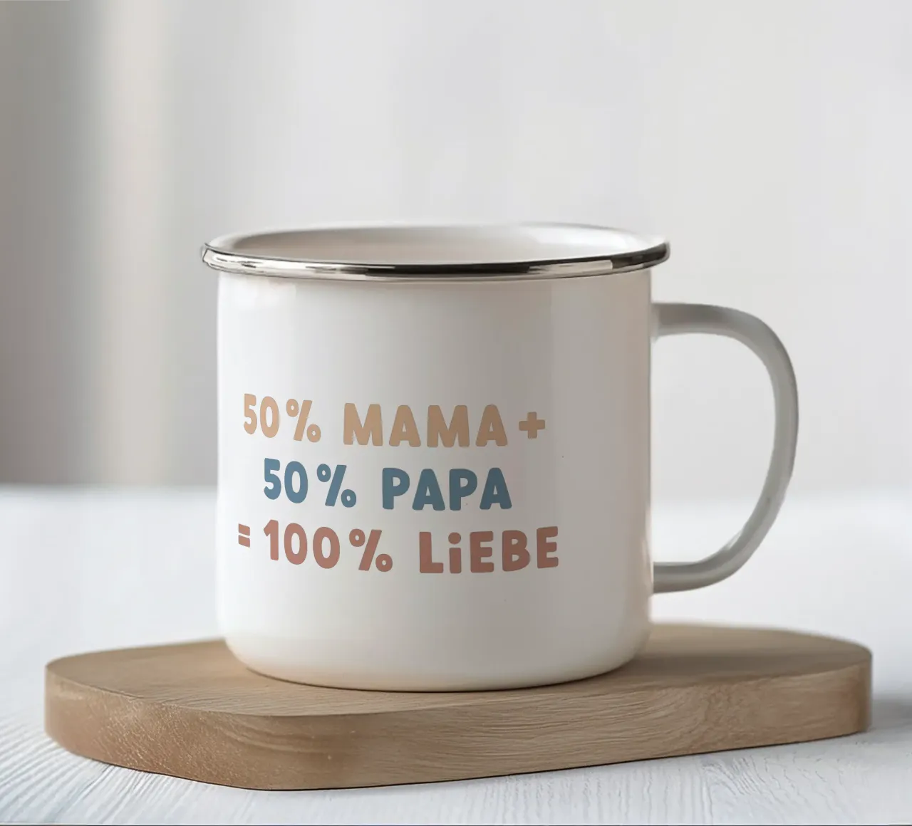 100% amore tazza in smalto da Kartenliebe