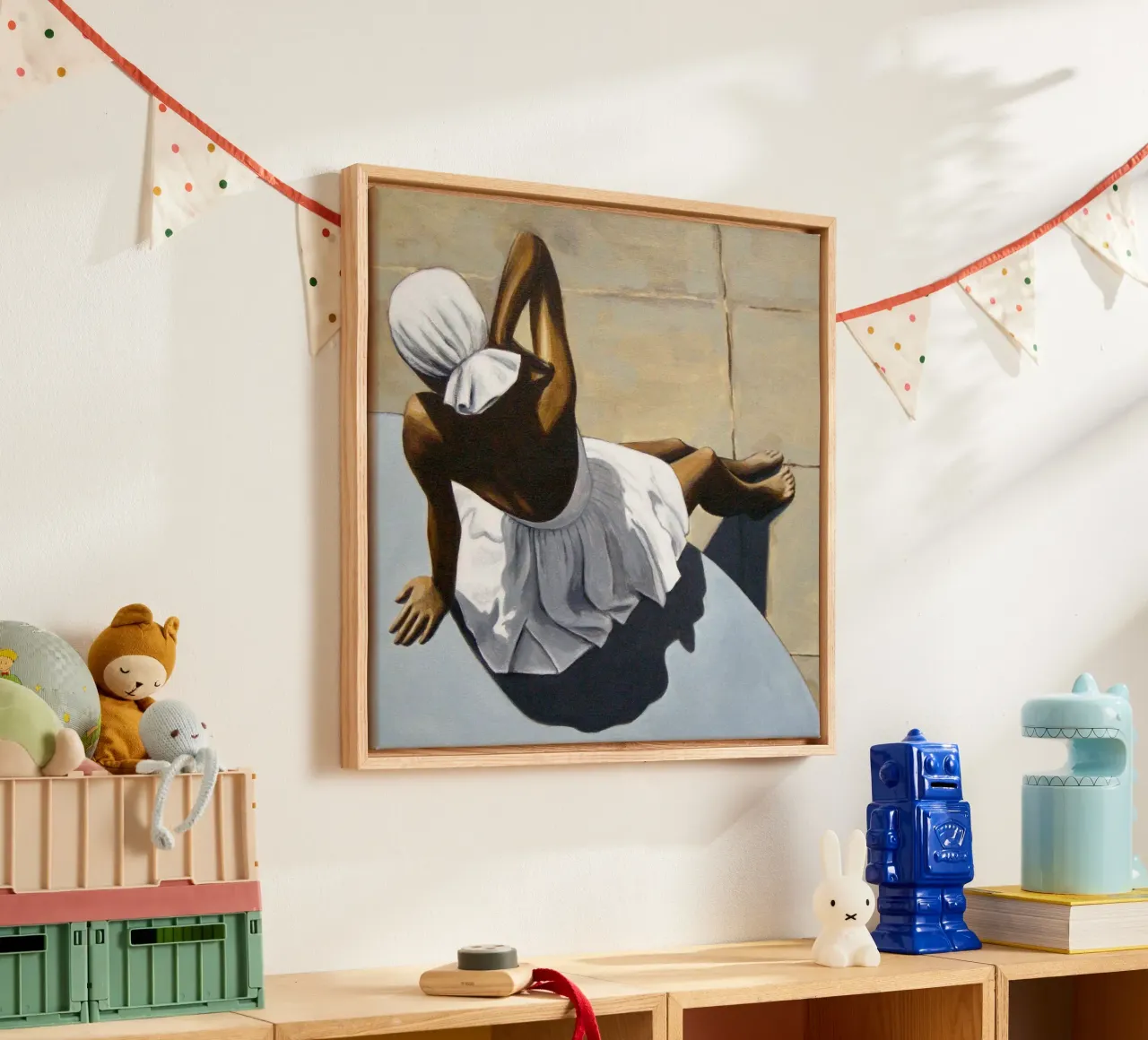 Retro badpak - Sarah Morrissette canvas met Baklijst van Rachelwhell