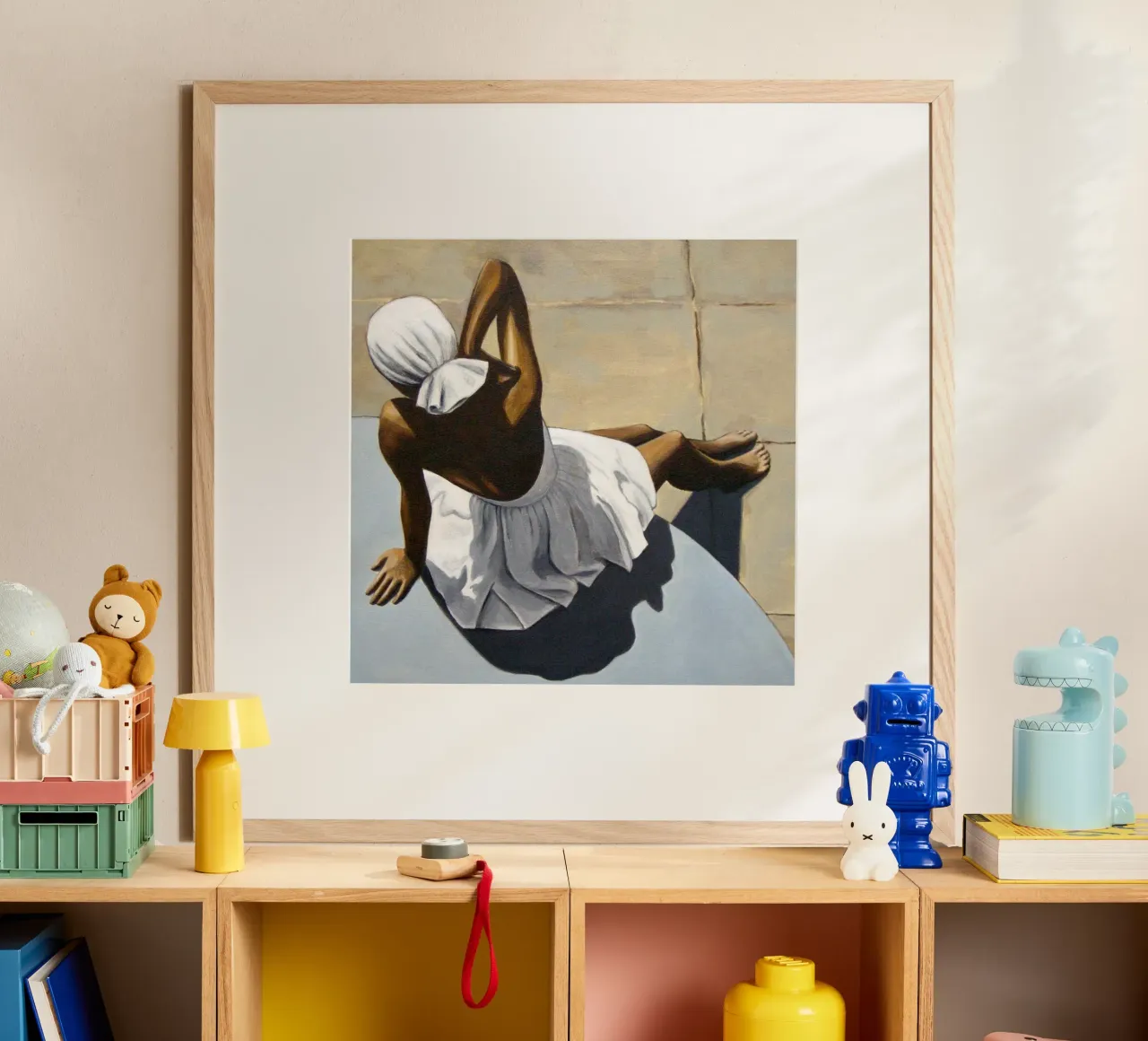 Retro-Badeanzug - Sarah Morrissette Poster mit Kunststoffrahmen von Rachelwhell