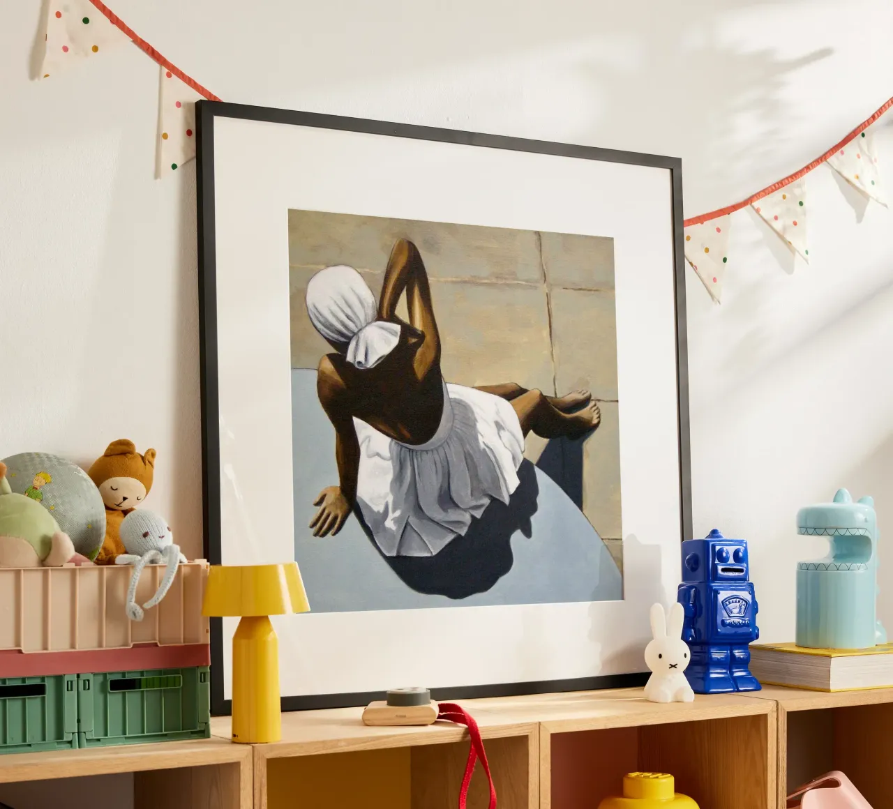 Retro-Badeanzug - Sarah Morrissette Poster mit Kunststoffrahmen von Rachelwhell