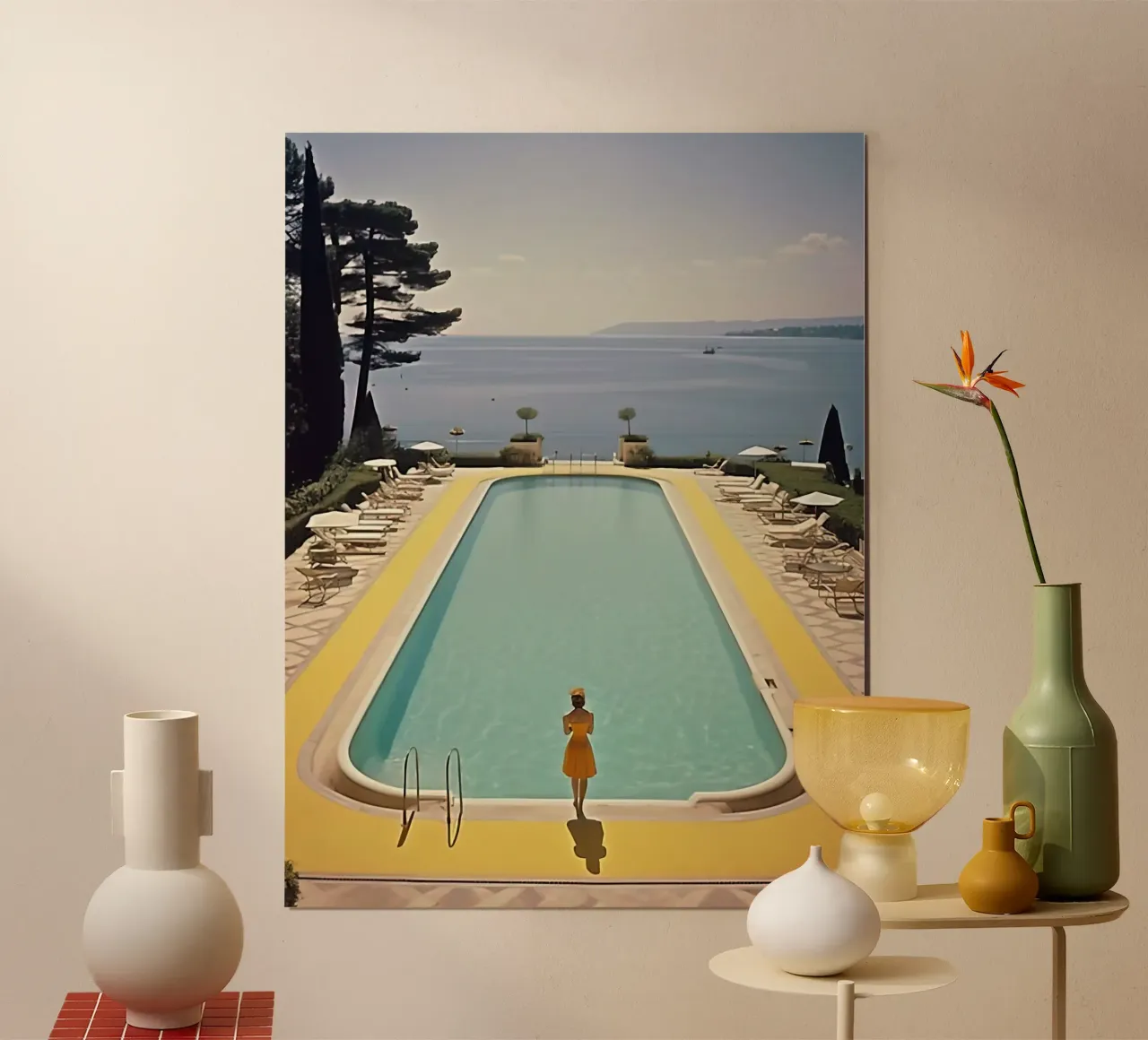 Slim Aarons 'Cannes Pool' Hahnemühle von Mrs.Pamela