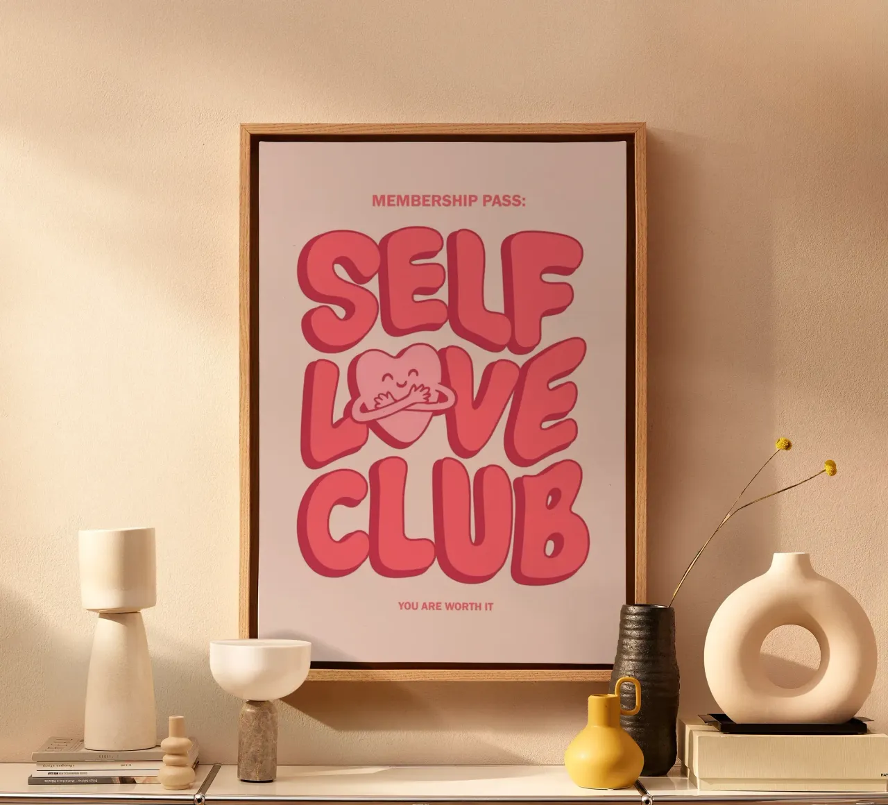 club dell'amore per se stessi tela con Cornice a cassetta da art quots shop