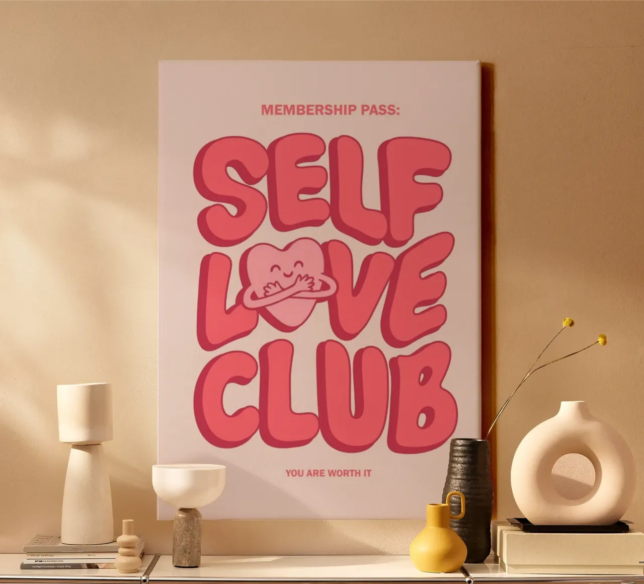 club dell'amore per se stessi tela con Cornice a cassetta da art quots shop