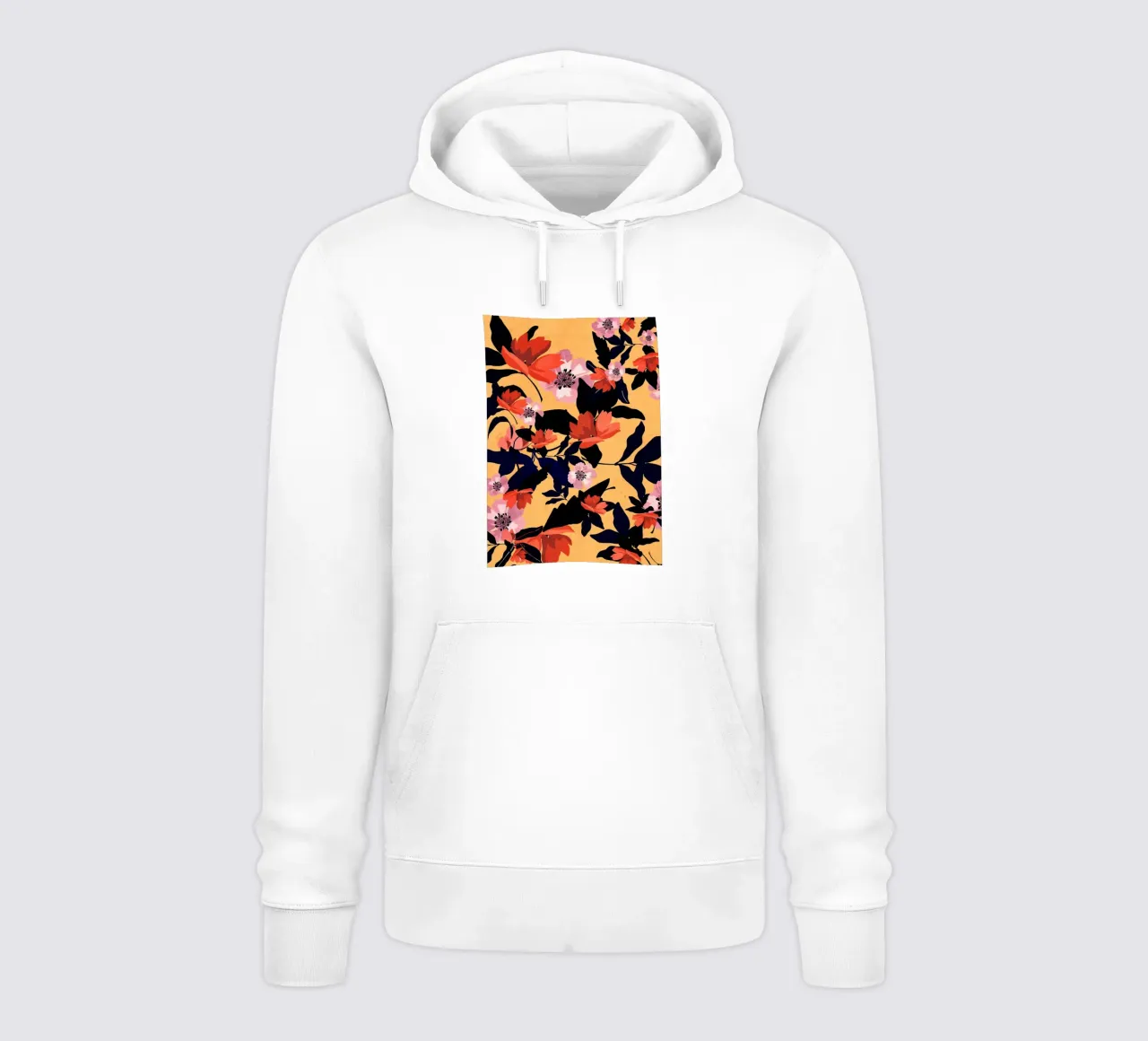 Fiori su giallo felpa con cappuccio da ThingDesign