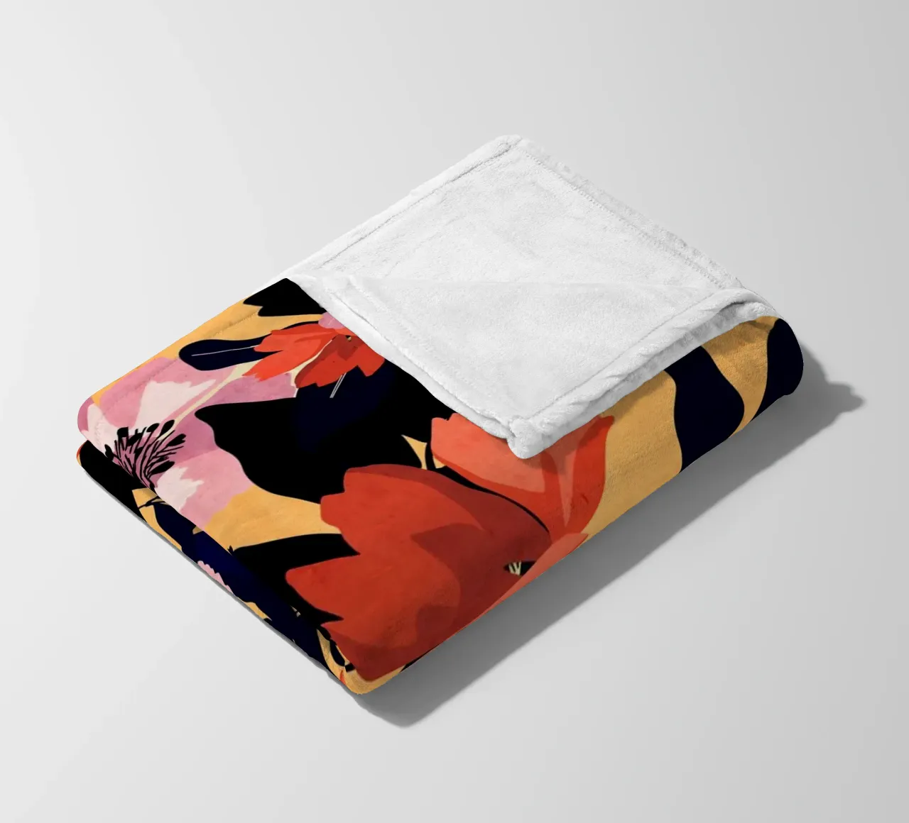 Fiori su giallo coperta in pile da ThingDesign