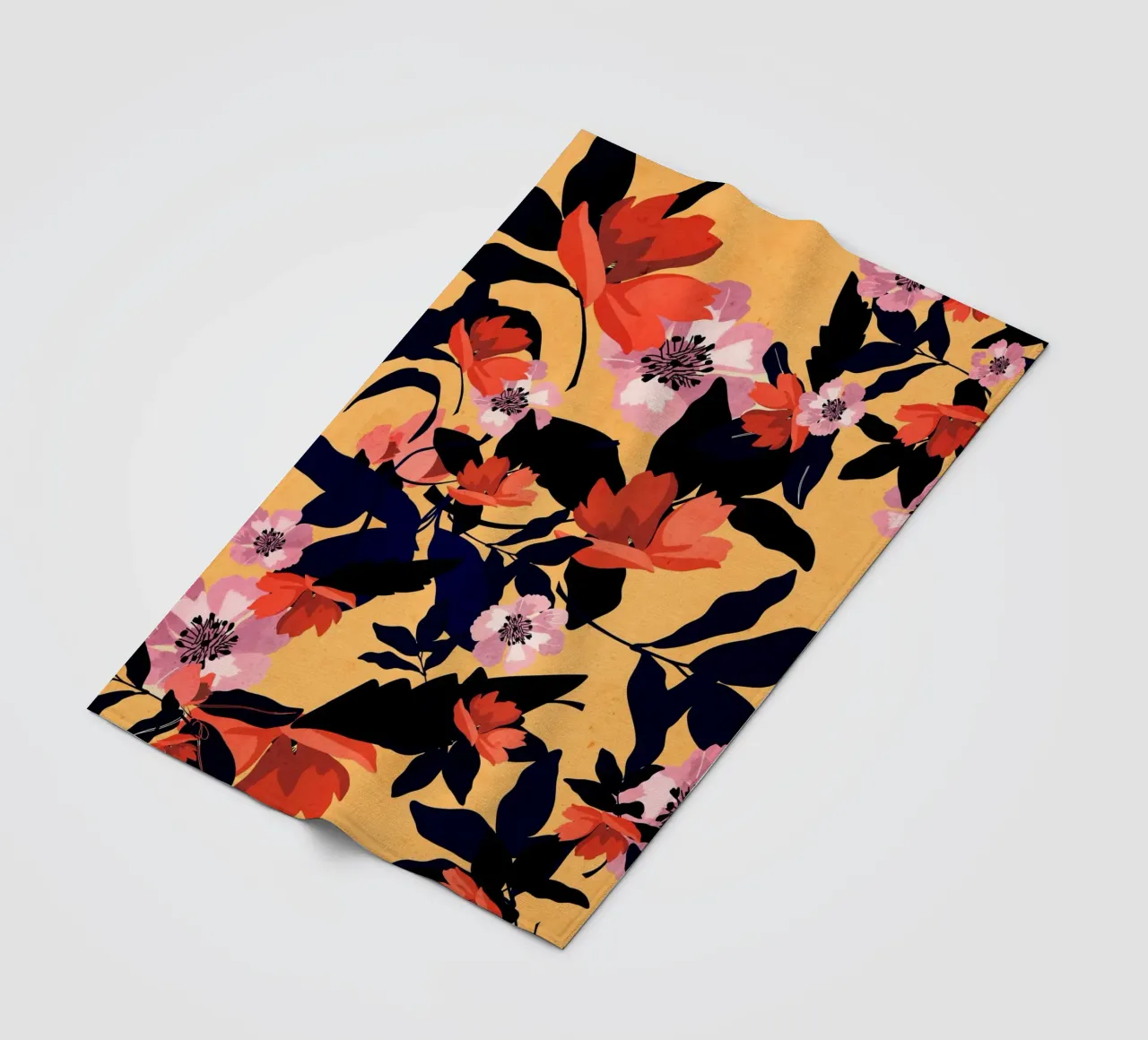 Fiori su giallo coperta in pile da ThingDesign