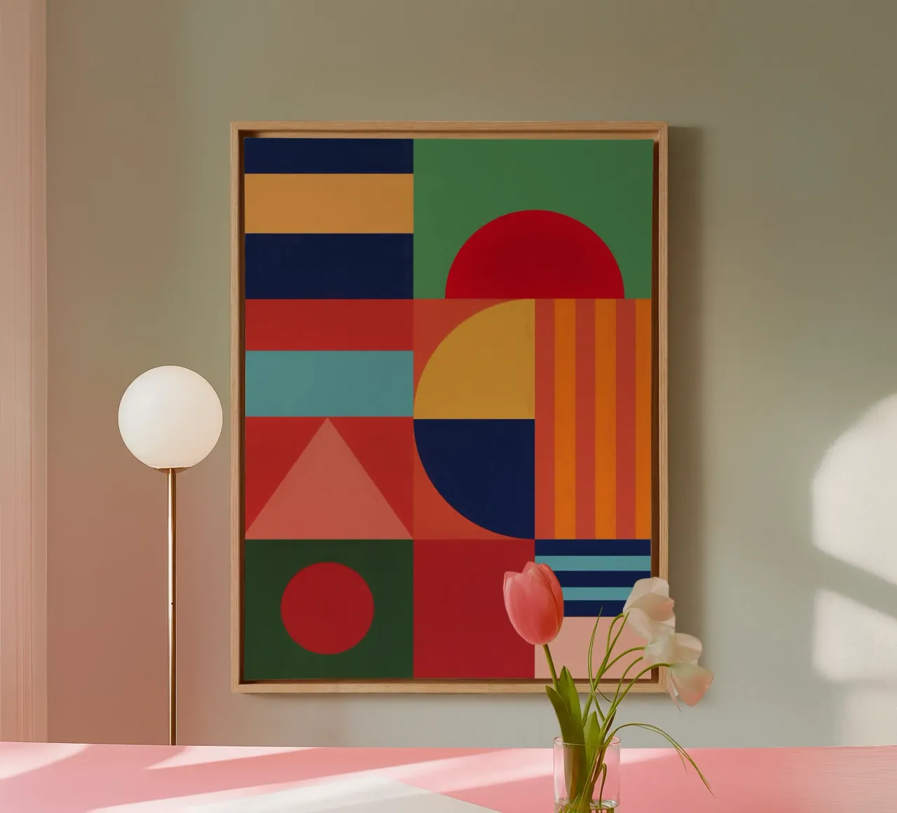 Speelse geometrie canvas met Baklijst van Gaite