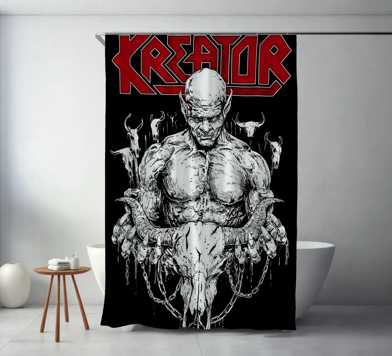 kreator band shower curtain by vanhesling