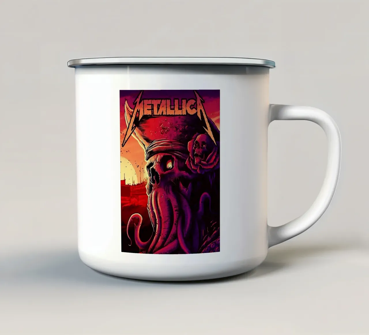 metallica band tazza in smalto da vanhesling