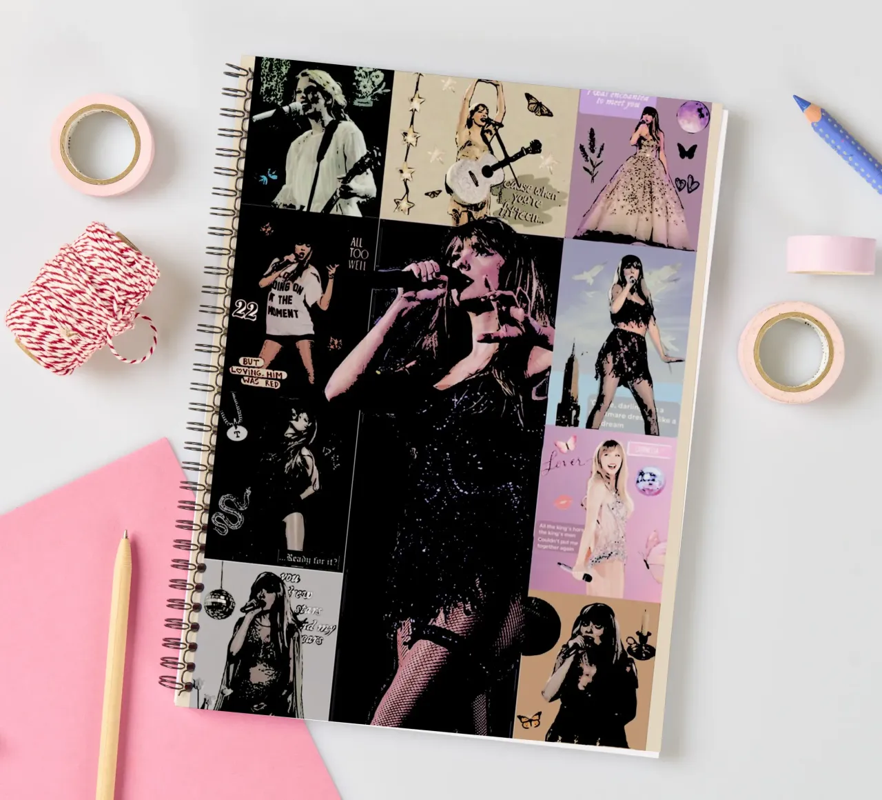 Taylor Swift Poster Art Print spiral notebook by music soul