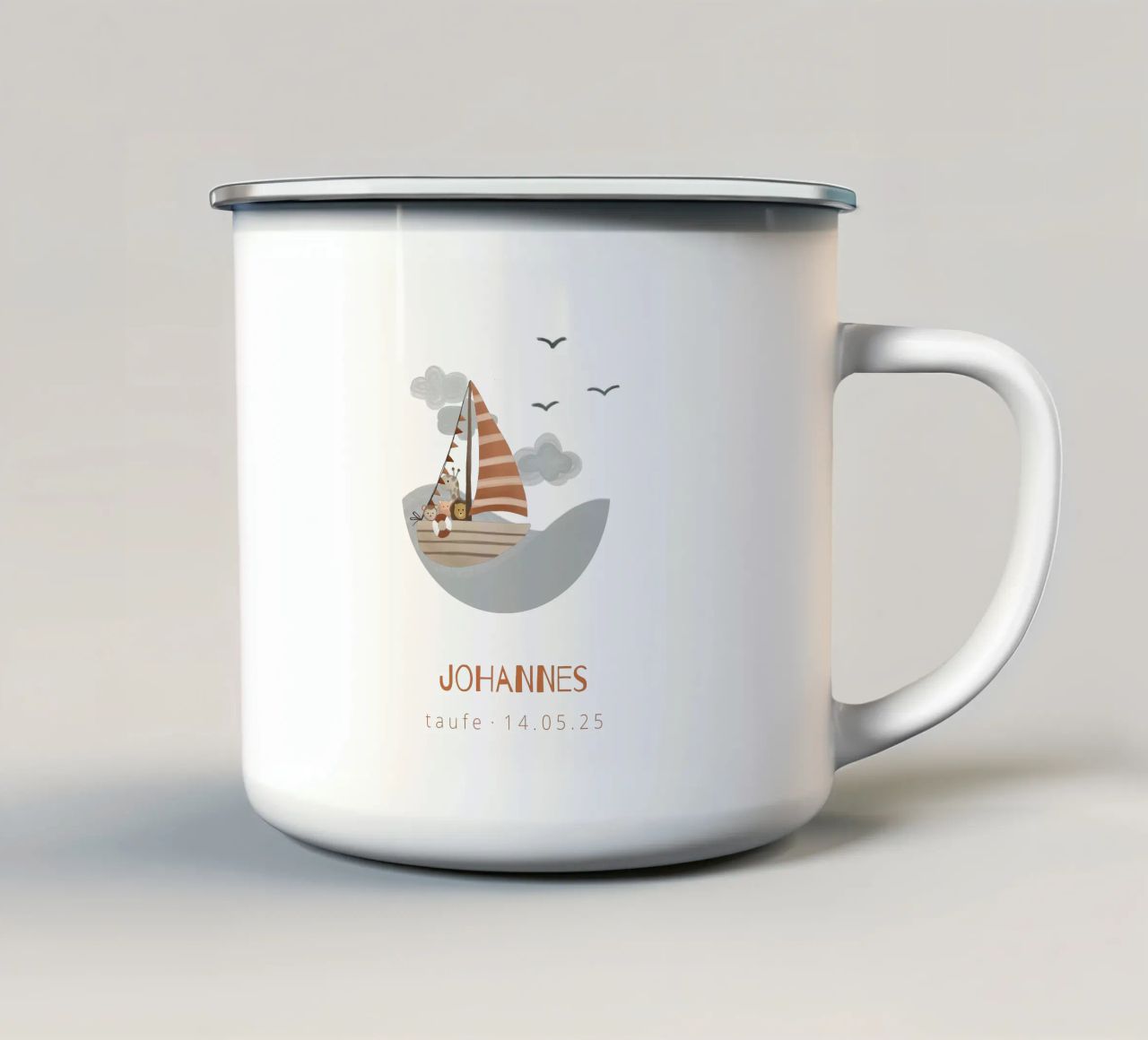 Nave a vela tazza in smalto da Kartenliebe