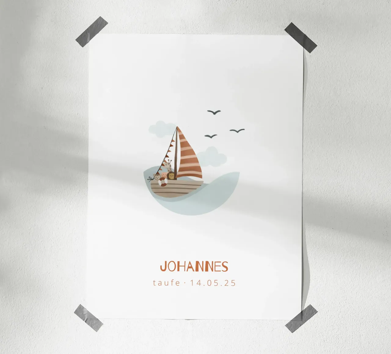 Sailing ship poster with plastic frame by Kartenliebe