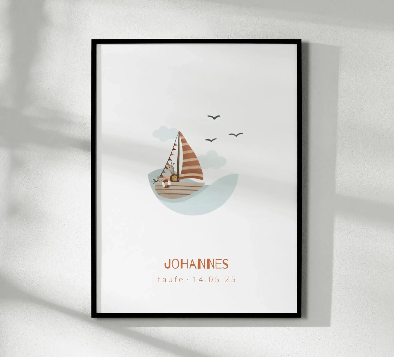 Voilier poster avec cadre en plastique de Kartenliebe