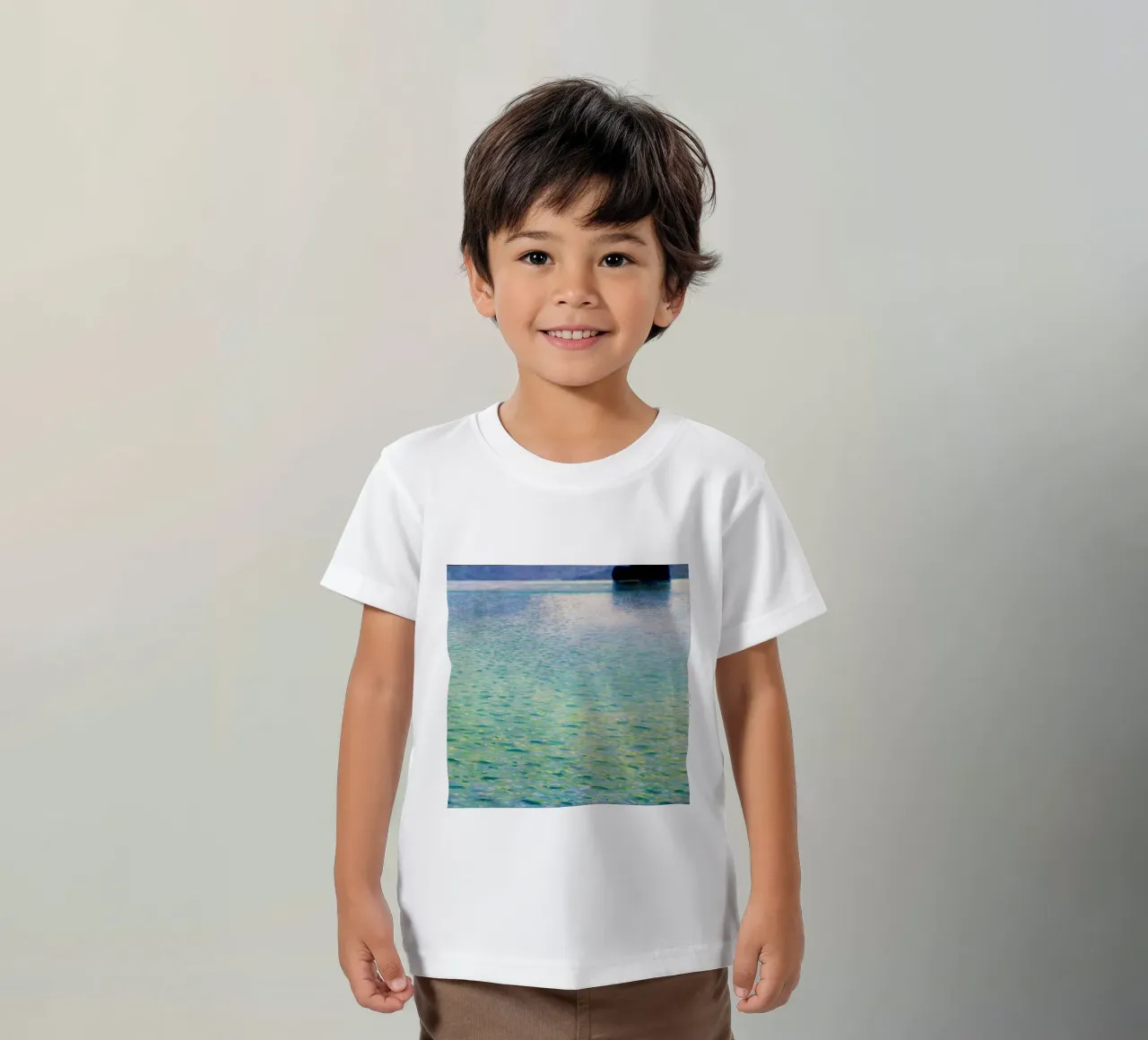 Island in the Attersee (1902) by Gustav Klimt kids t-shirt by Gustav Klimt ART Prints