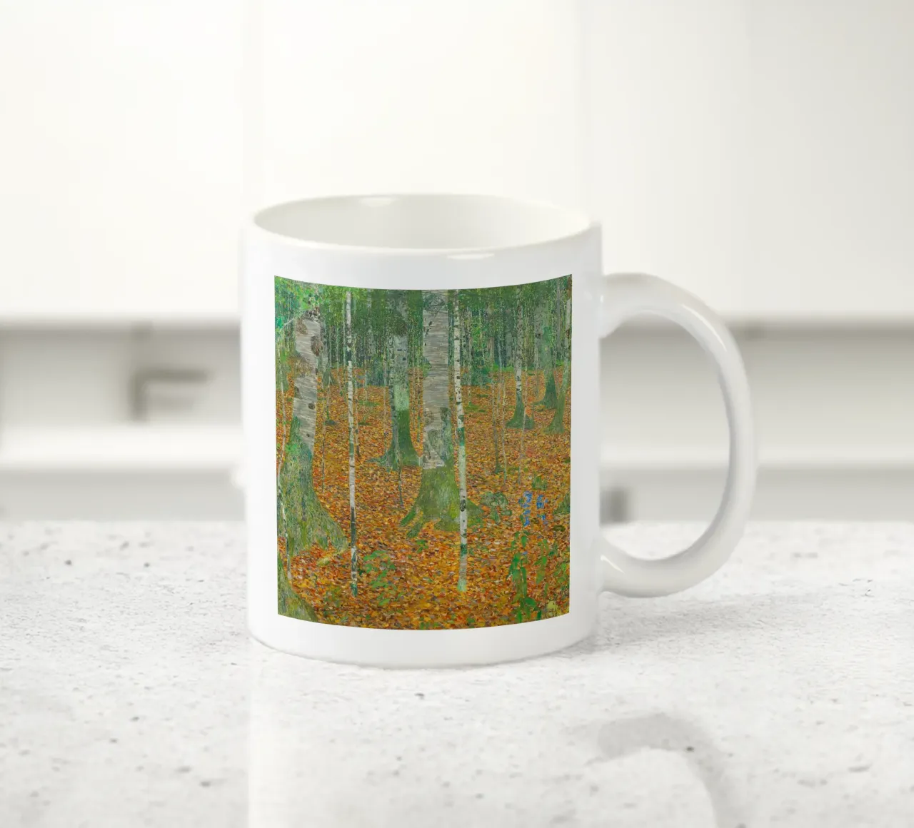 Birch Forest (1903) by Gustav Klimt ceramic mug by Classic Art Prints