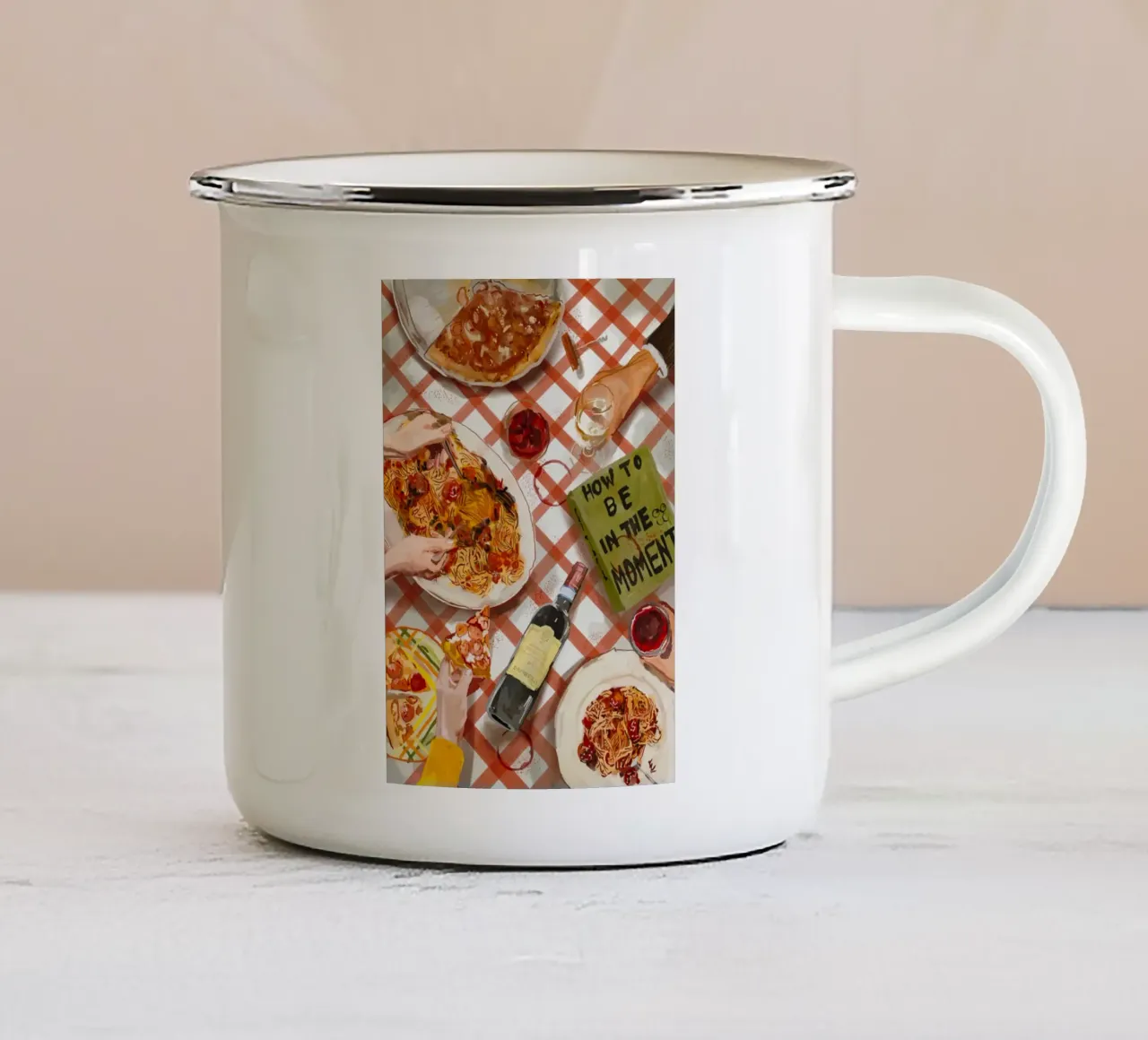 Pizza and Pasta party tazza in smalto da willy shop