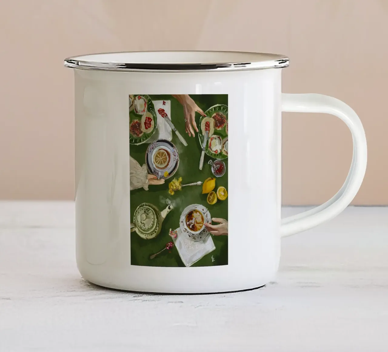 Ora del tè tazza in smalto da willy shop