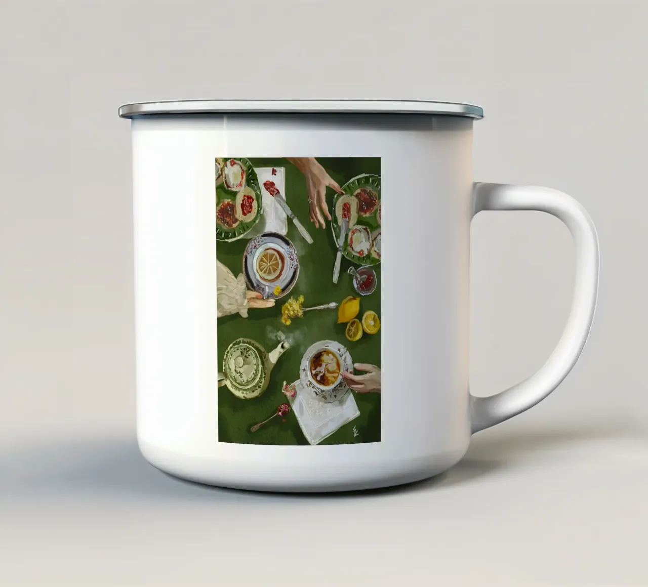 Ora del tè tazza in smalto da willy shop