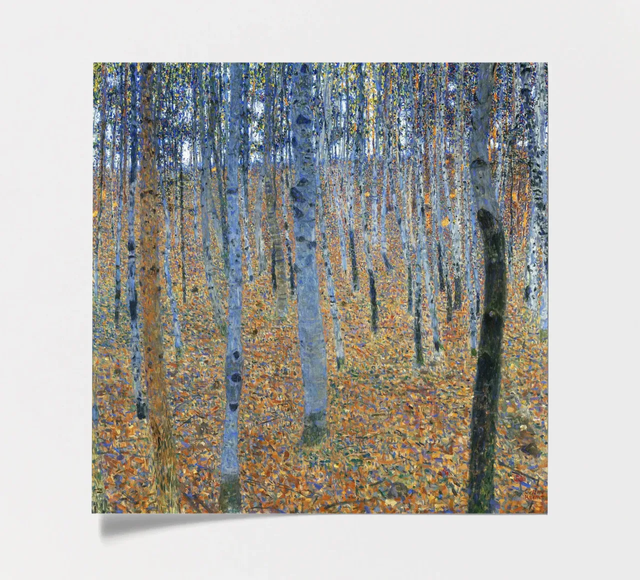Beech Grove I (1902) by Gustav Klimt sticker sheet by Classic Art Prints