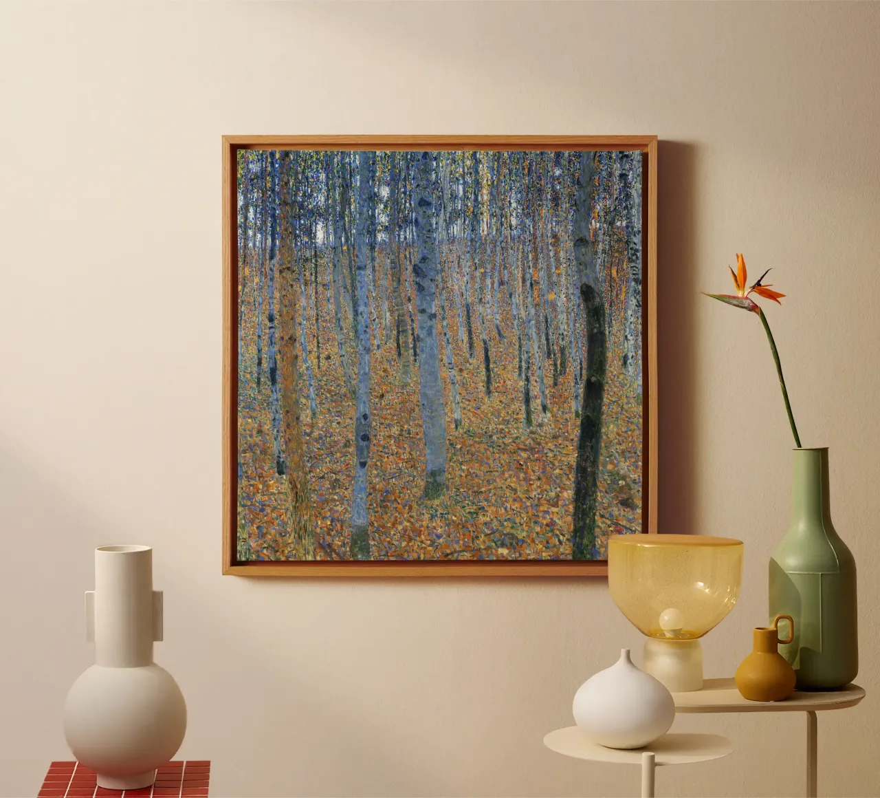 Beech Grove I (1902) by Gustav Klimt canvas with Floater frame by Classic Art Prints