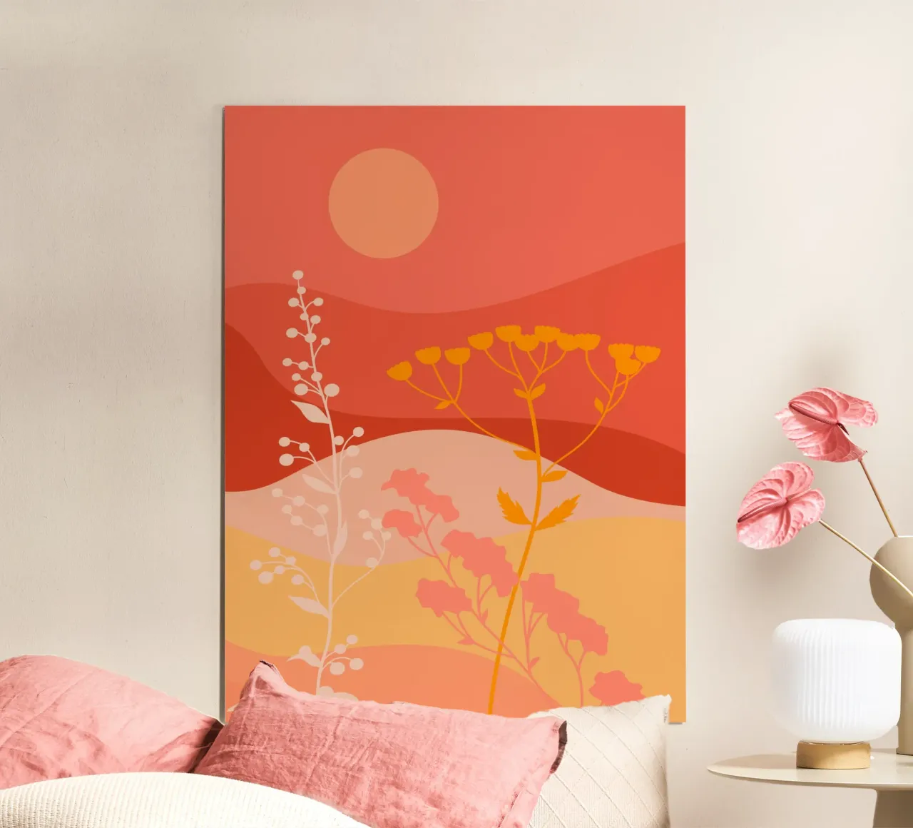 Zonsondergang Weide poster van LeaDArt