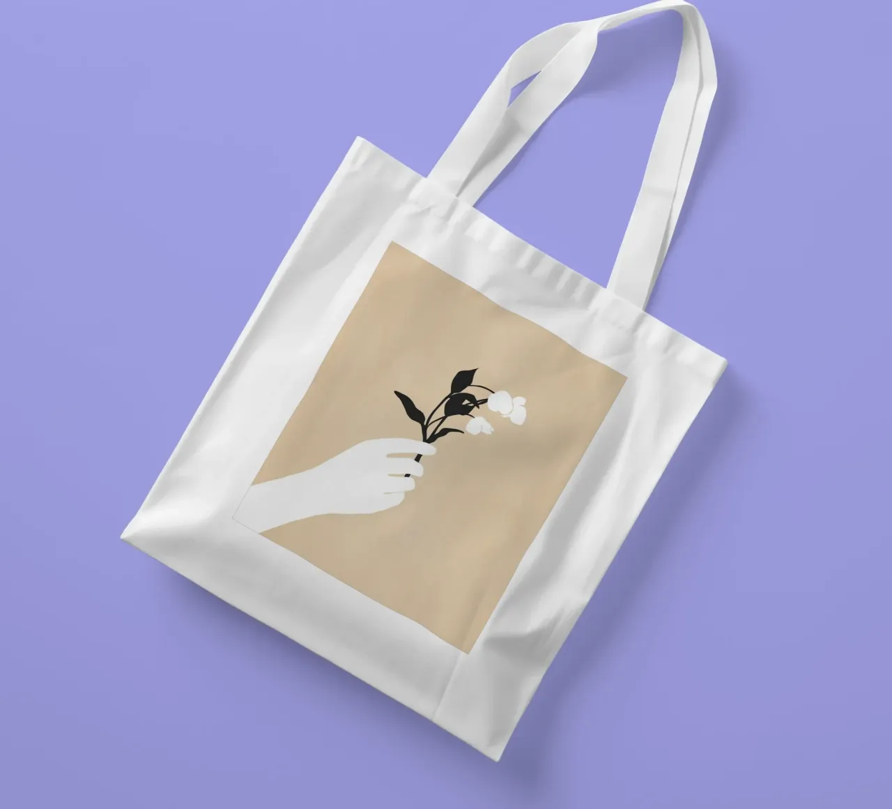 Tenere in mano un fiore borsa in juta da LeaDArt