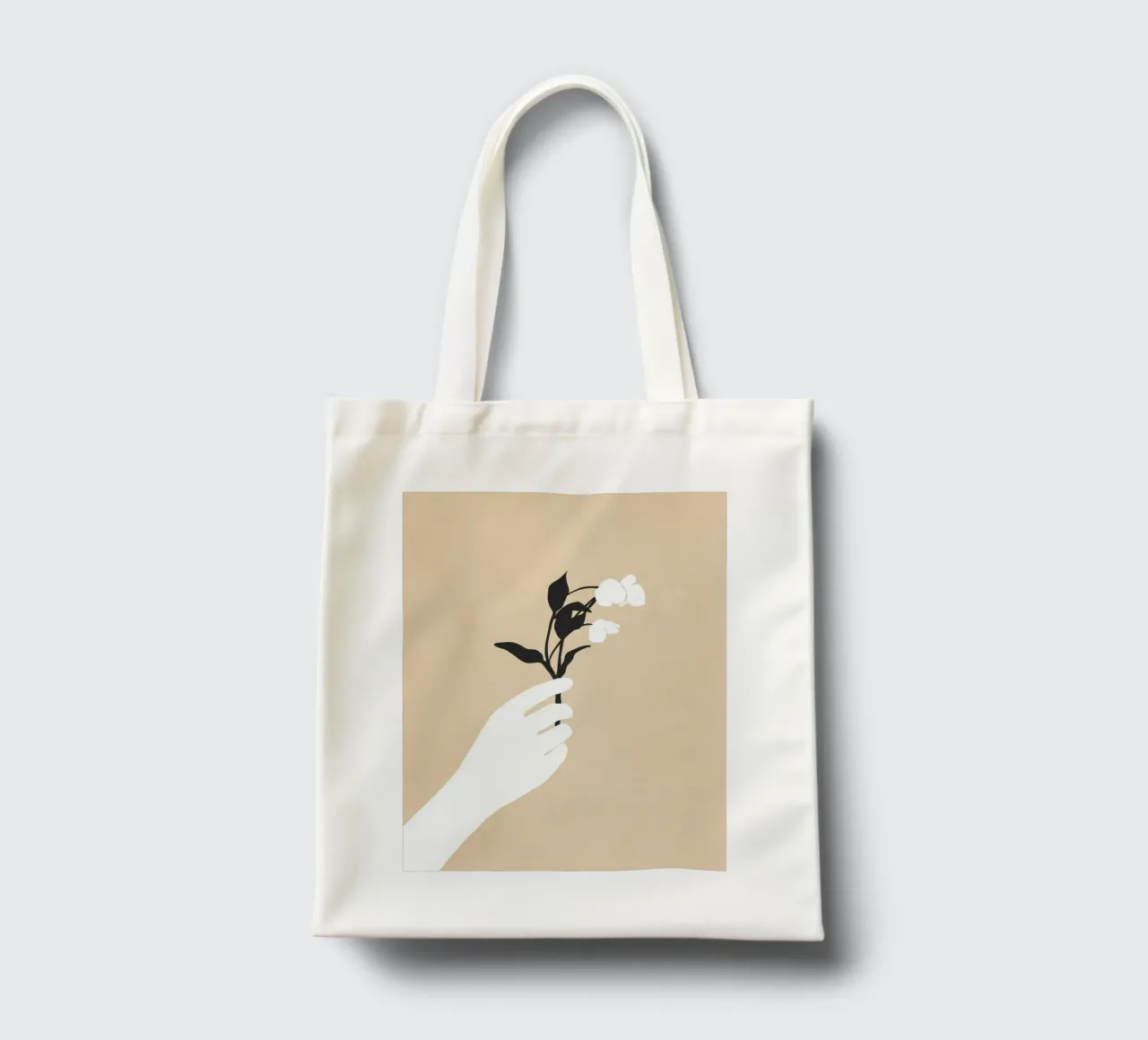 Tenere in mano un fiore borsa in juta da LeaDArt