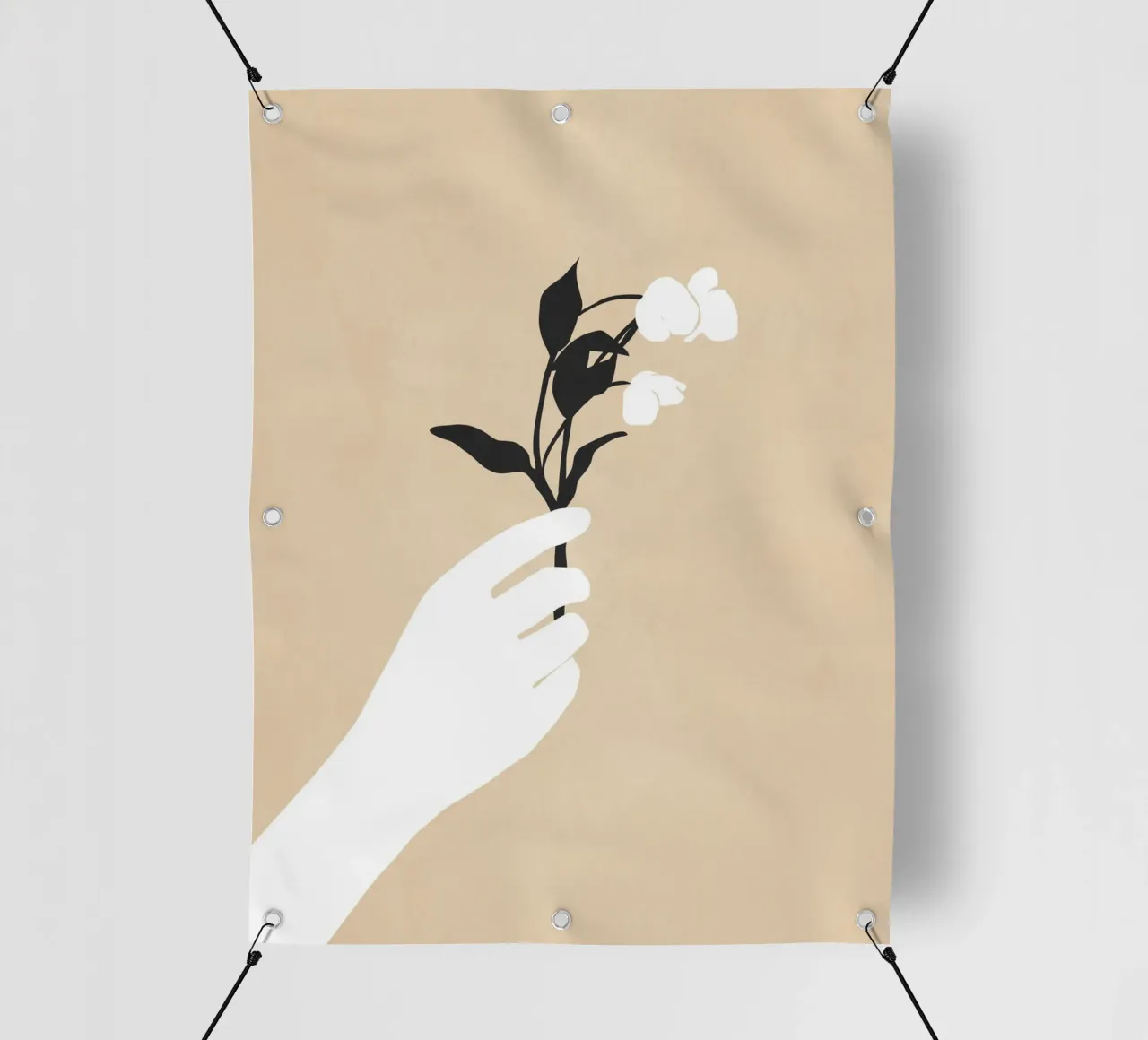 Tenere in mano un fiore telo in pvc da LeaDArt