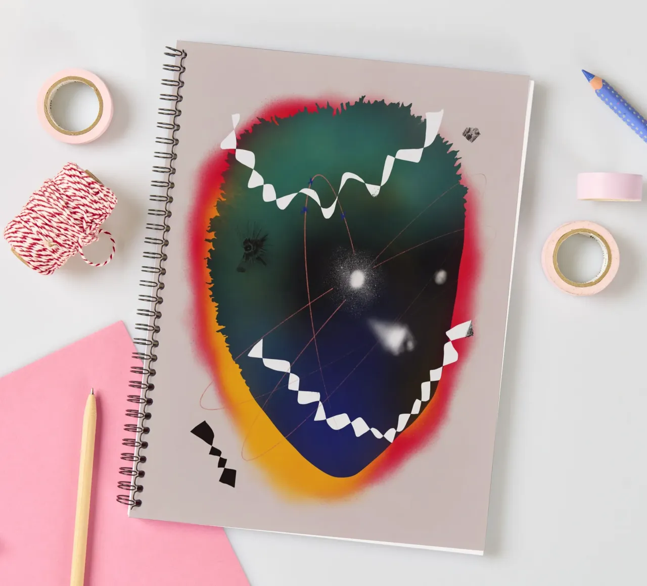 Cosmic composition 05 spiral notebook by Little Dean