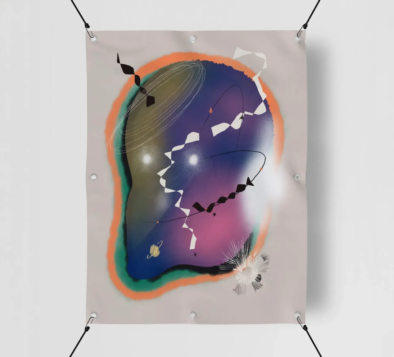 Composizione cosmica 06 telo in pvc da Little Dean