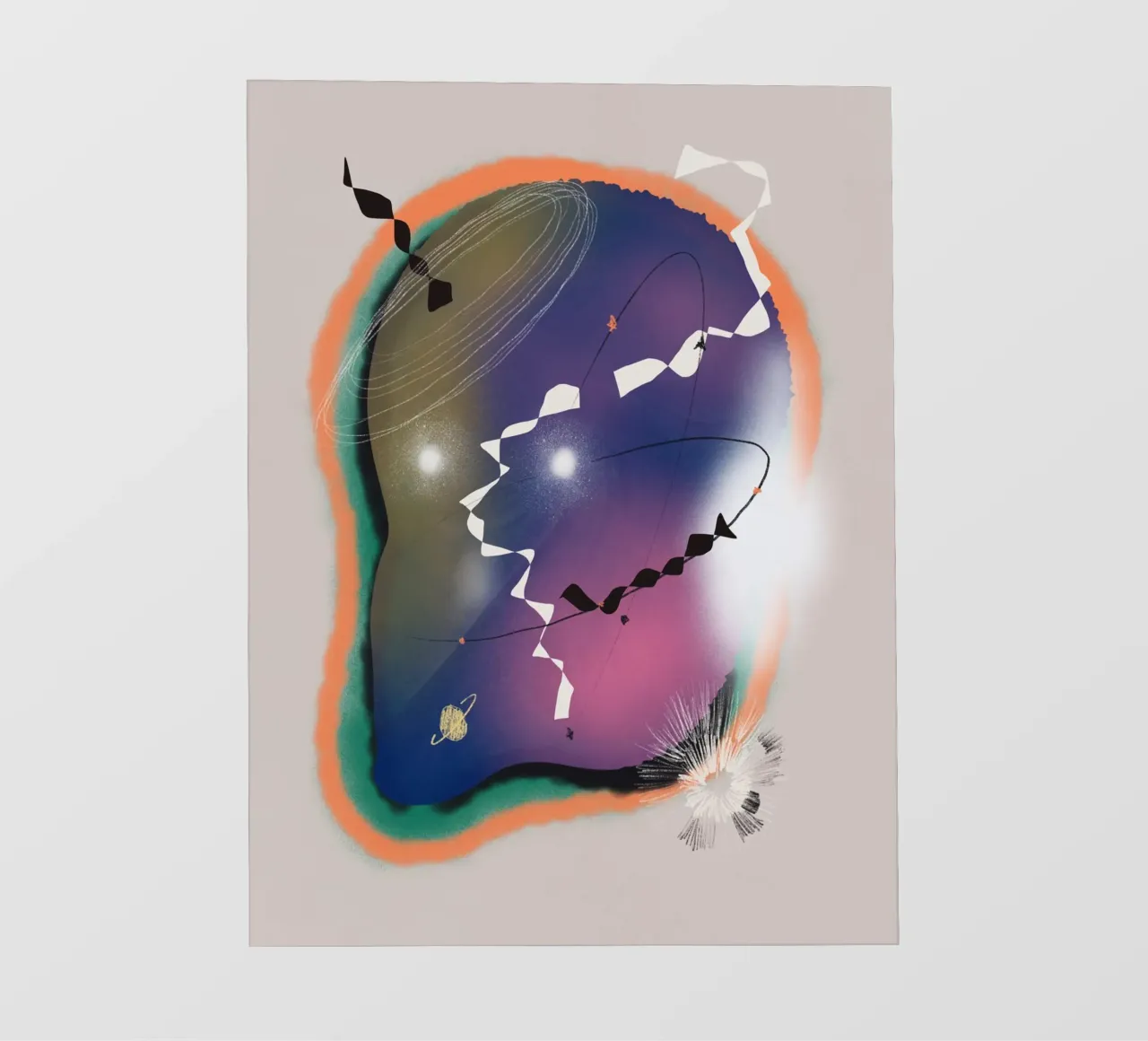 Composizione cosmica 06 telo in pvc da Little Dean
