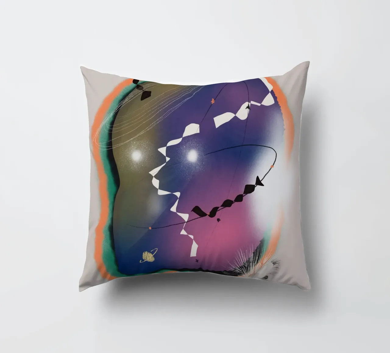 Composizione cosmica 06 cuscino da Little Dean