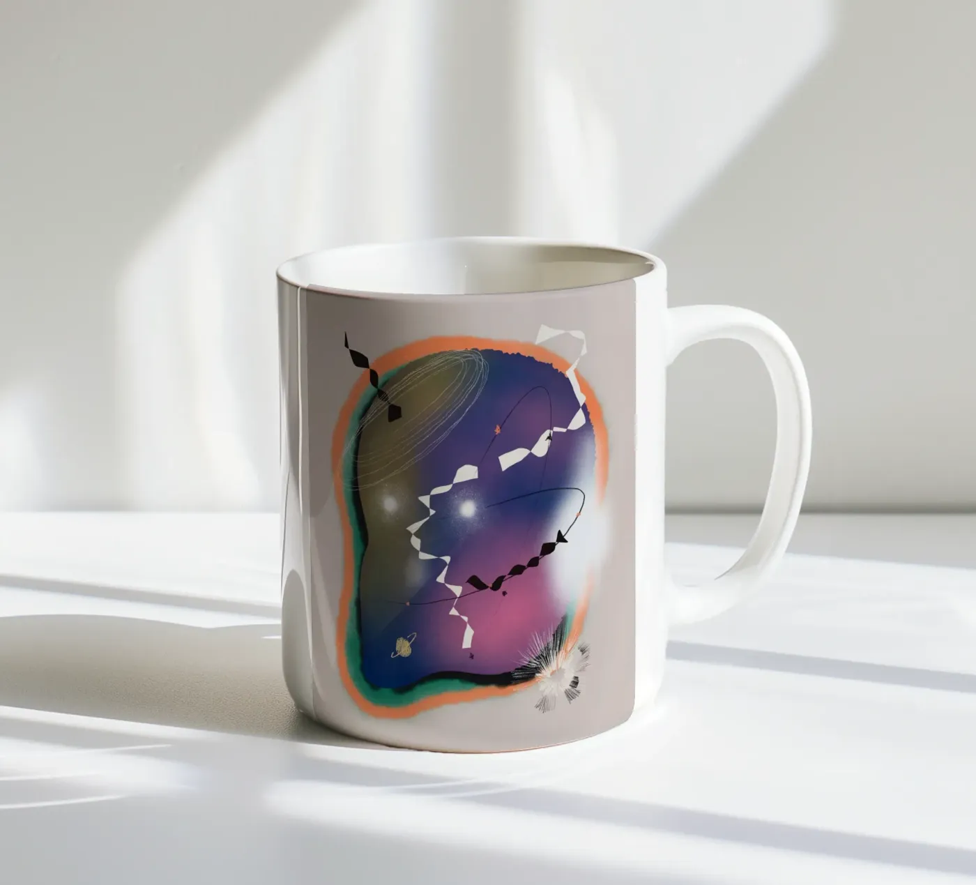 Cosmic composition 06 ceramic mug by Little Dean
