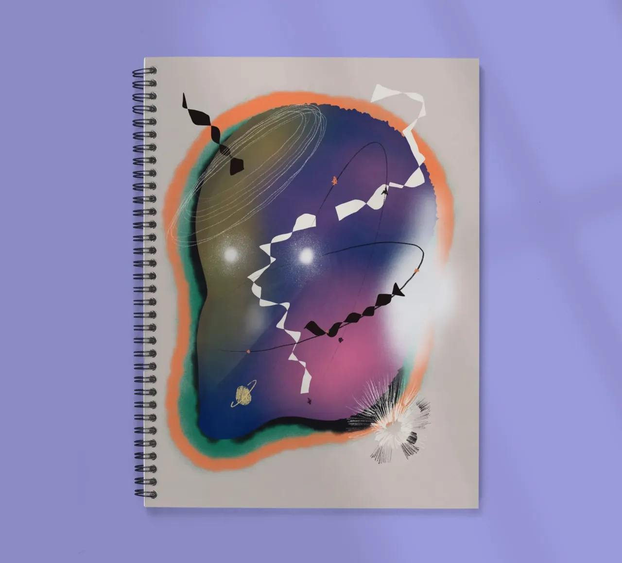 Cosmic composition 06 spiral notebook by Little Dean