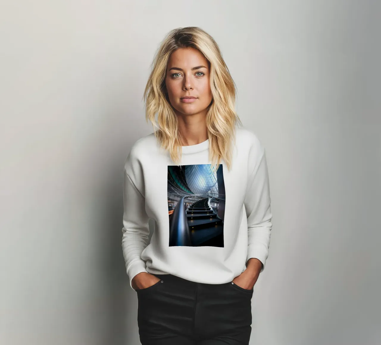 geschwungene Treppe Metallgeländer Sweatshirt von Earthly Visions